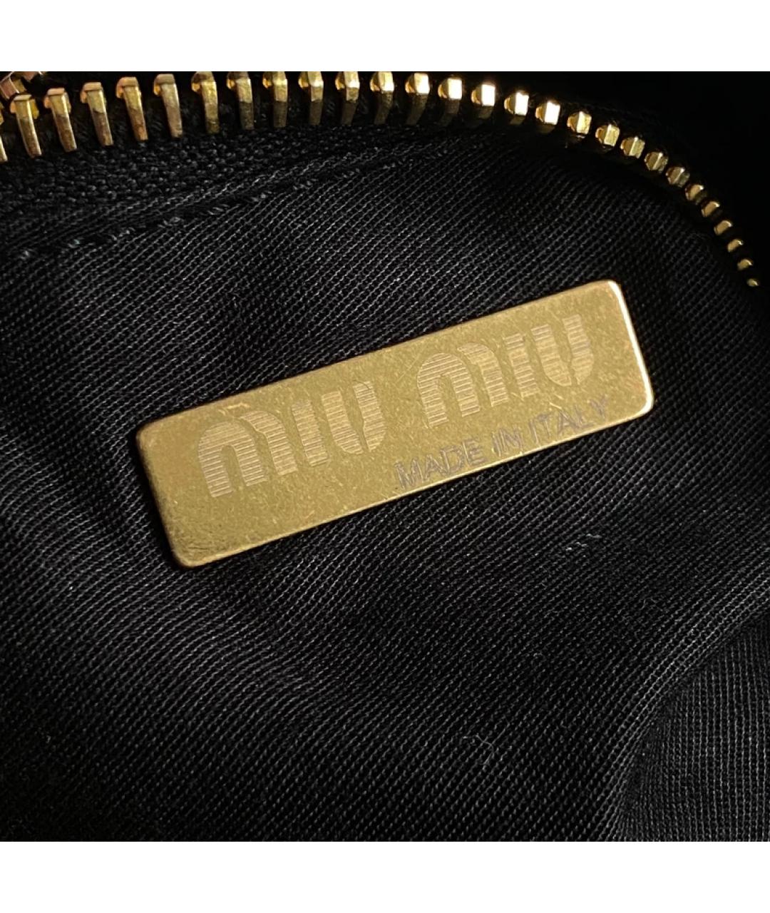 MIU MIU Черная кожаная сумка с короткими ручками, фото 6