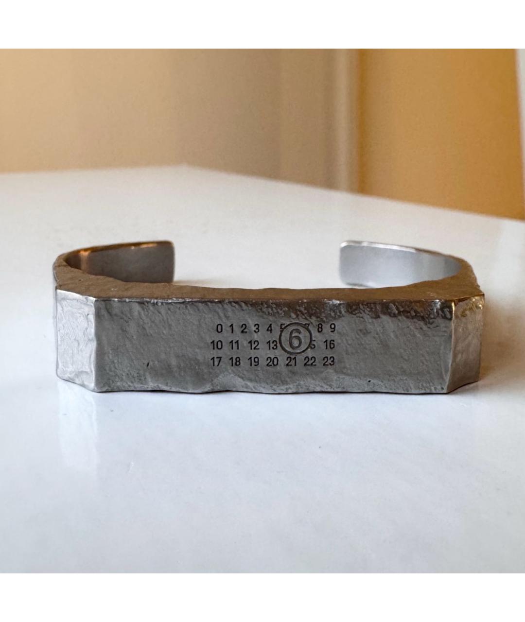 MM6 MAISON MARGIELA Серебрянный металлический браслет, фото 2