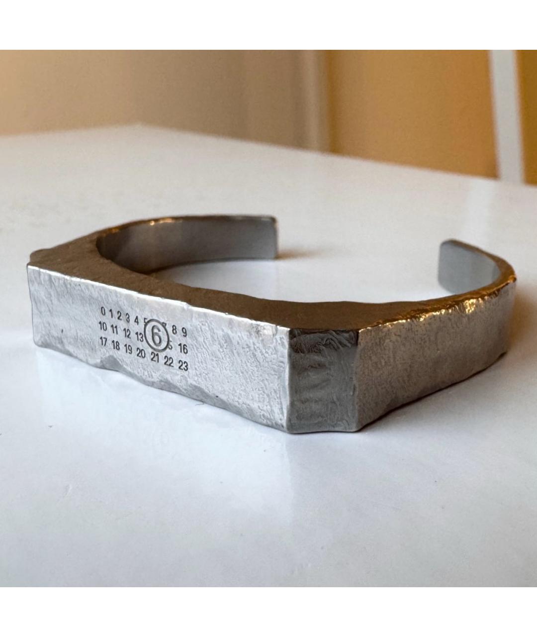 MM6 MAISON MARGIELA Серебрянный металлический браслет, фото 9