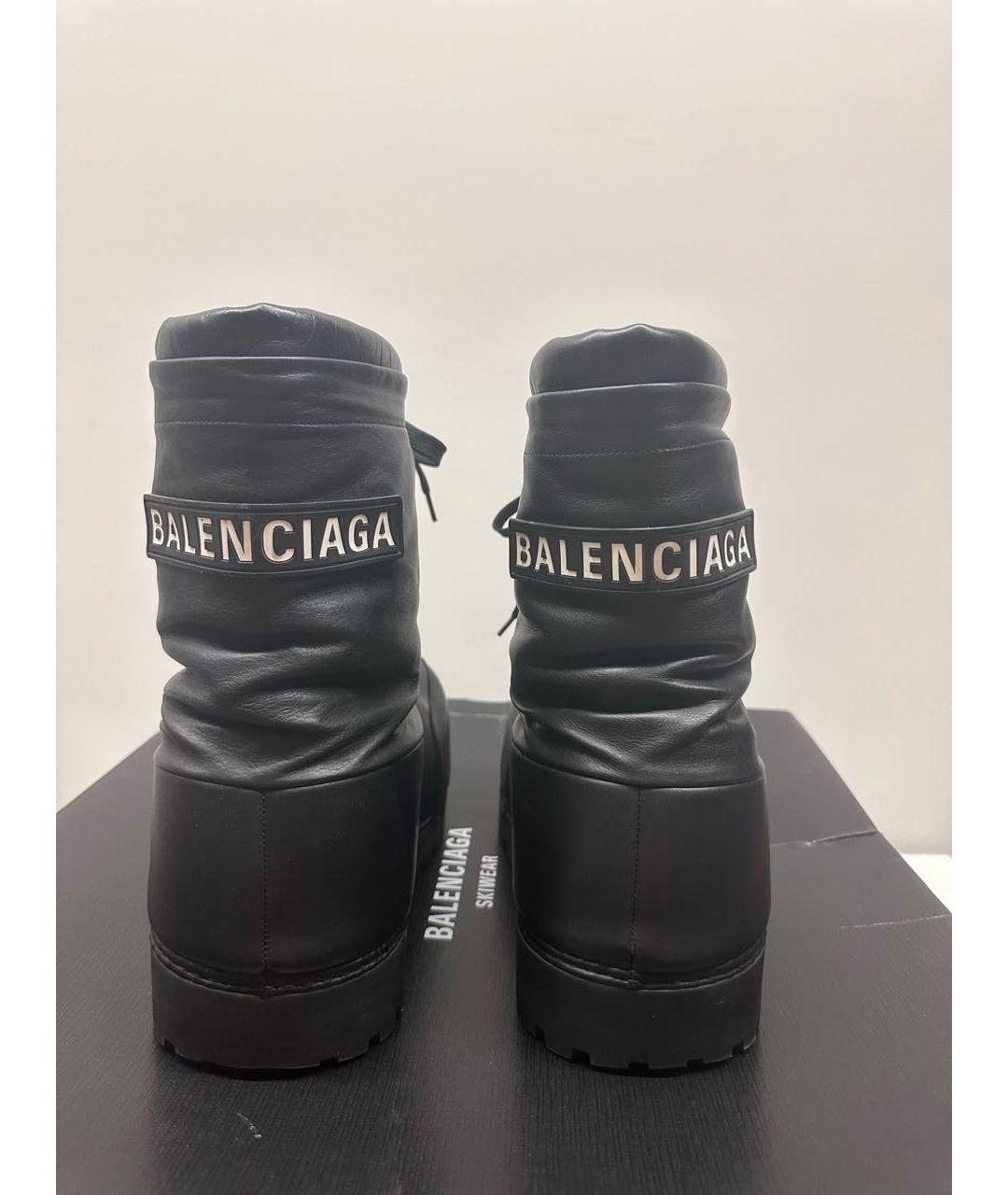 BALENCIAGA Черные кожаные высокие ботинки, фото 4