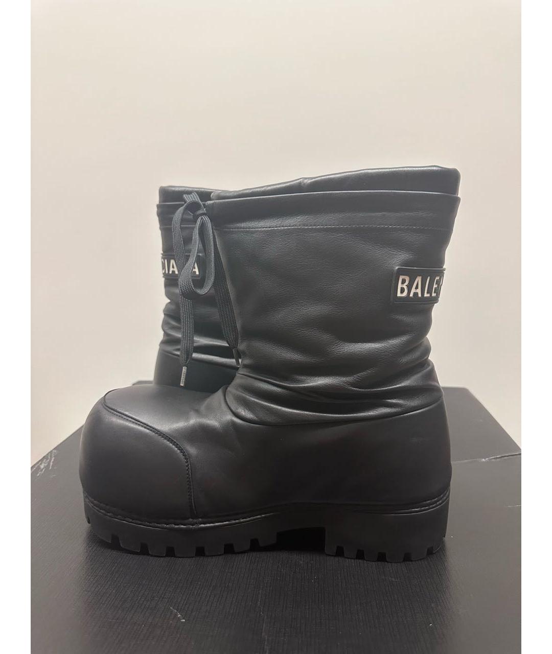 BALENCIAGA Черные кожаные высокие ботинки, фото 3