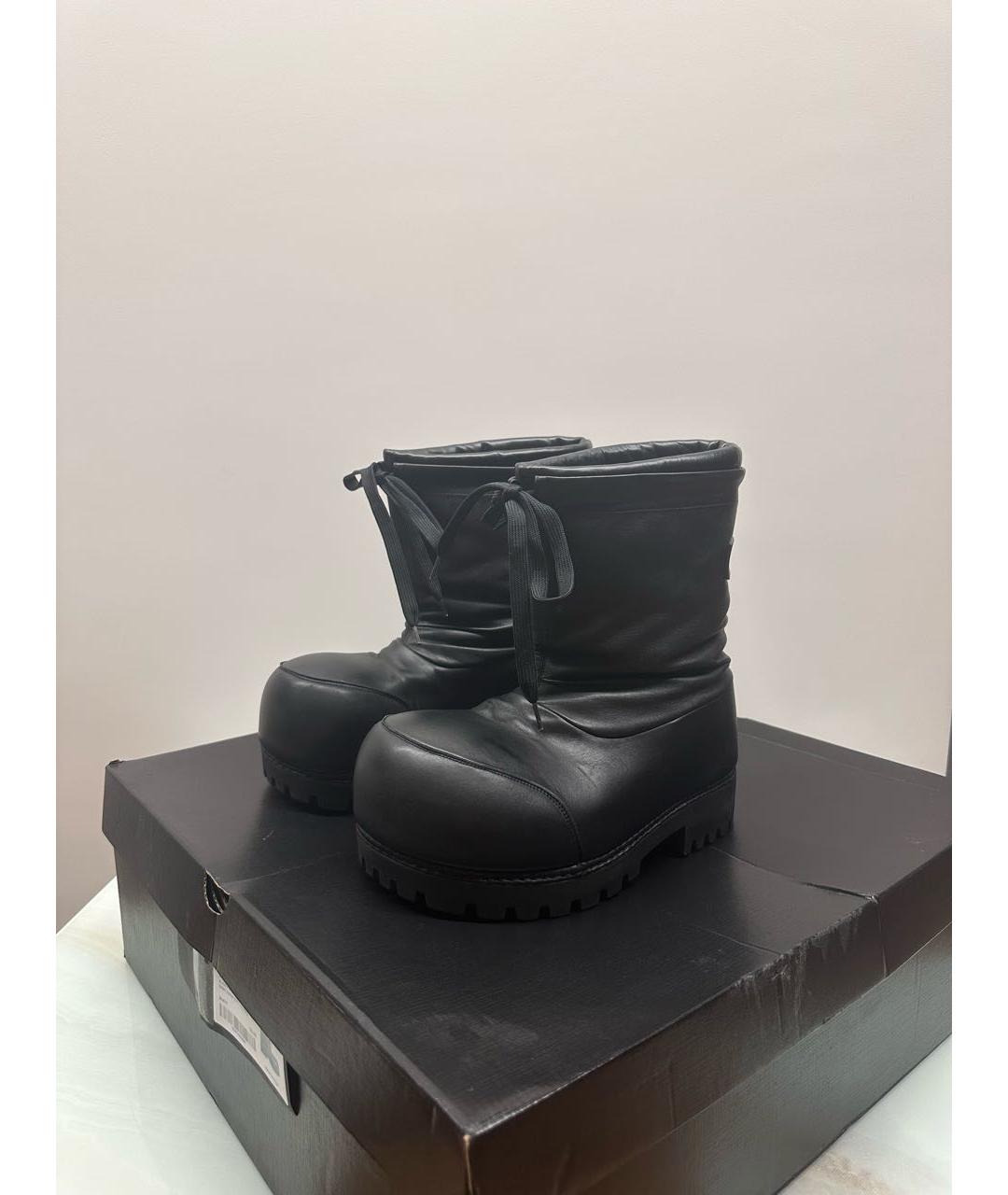 BALENCIAGA Черные кожаные высокие ботинки, фото 2