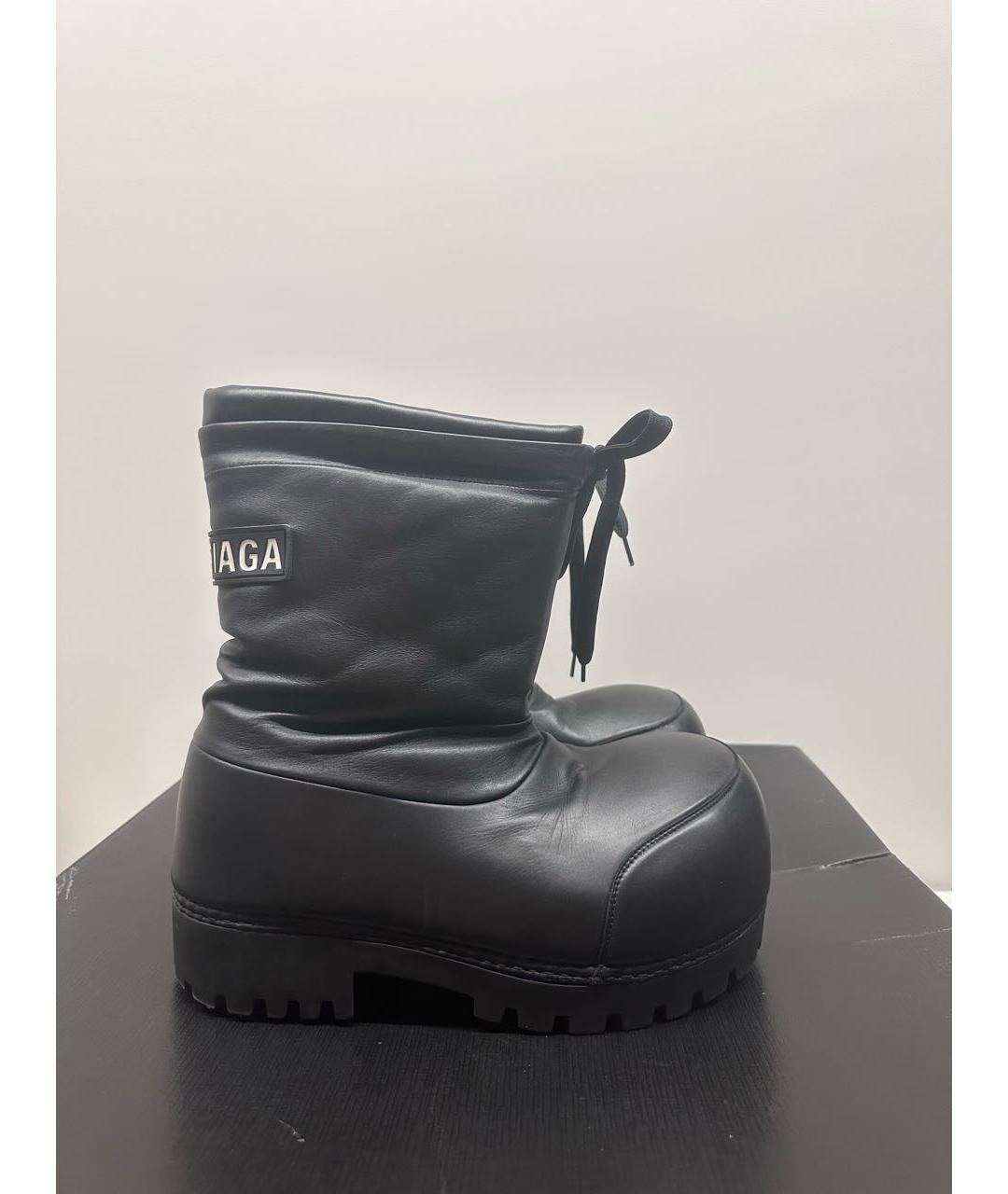 BALENCIAGA Черные кожаные высокие ботинки, фото 8