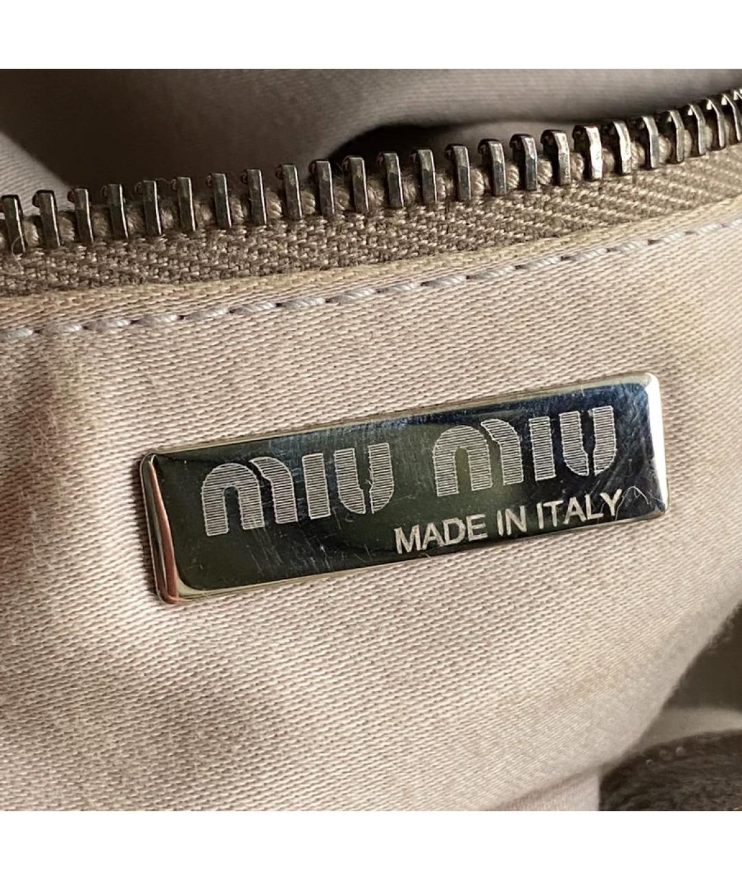 MIU MIU Серебряная кожаная сумка тоут, фото 6