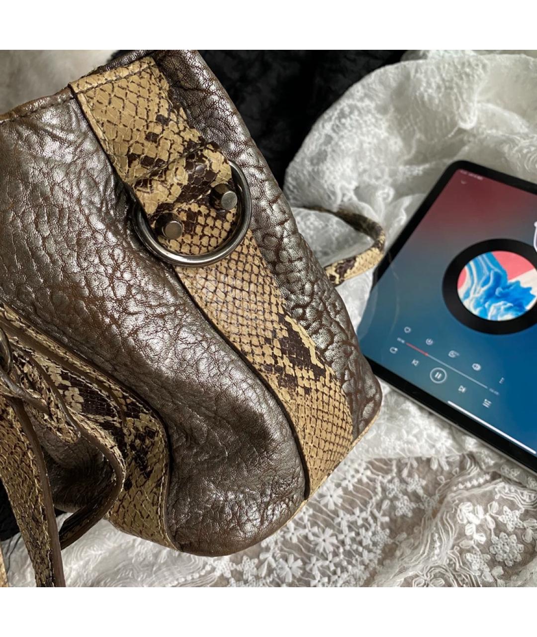 MIU MIU Серебряная кожаная сумка тоут, фото 3