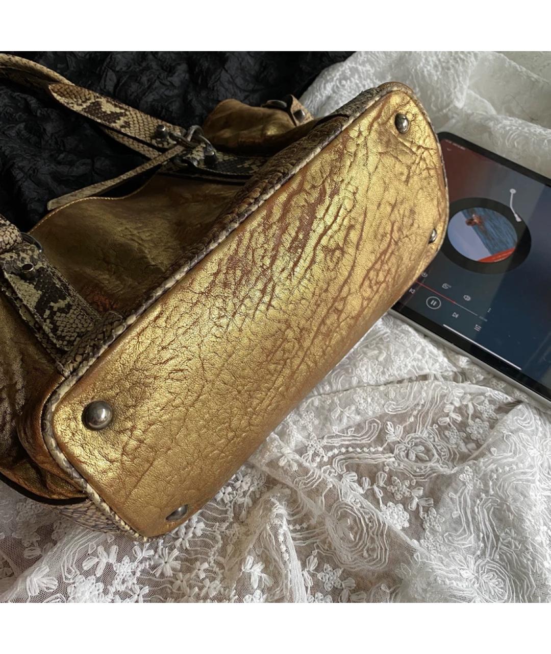 MIU MIU Золотая кожаная сумка тоут, фото 6