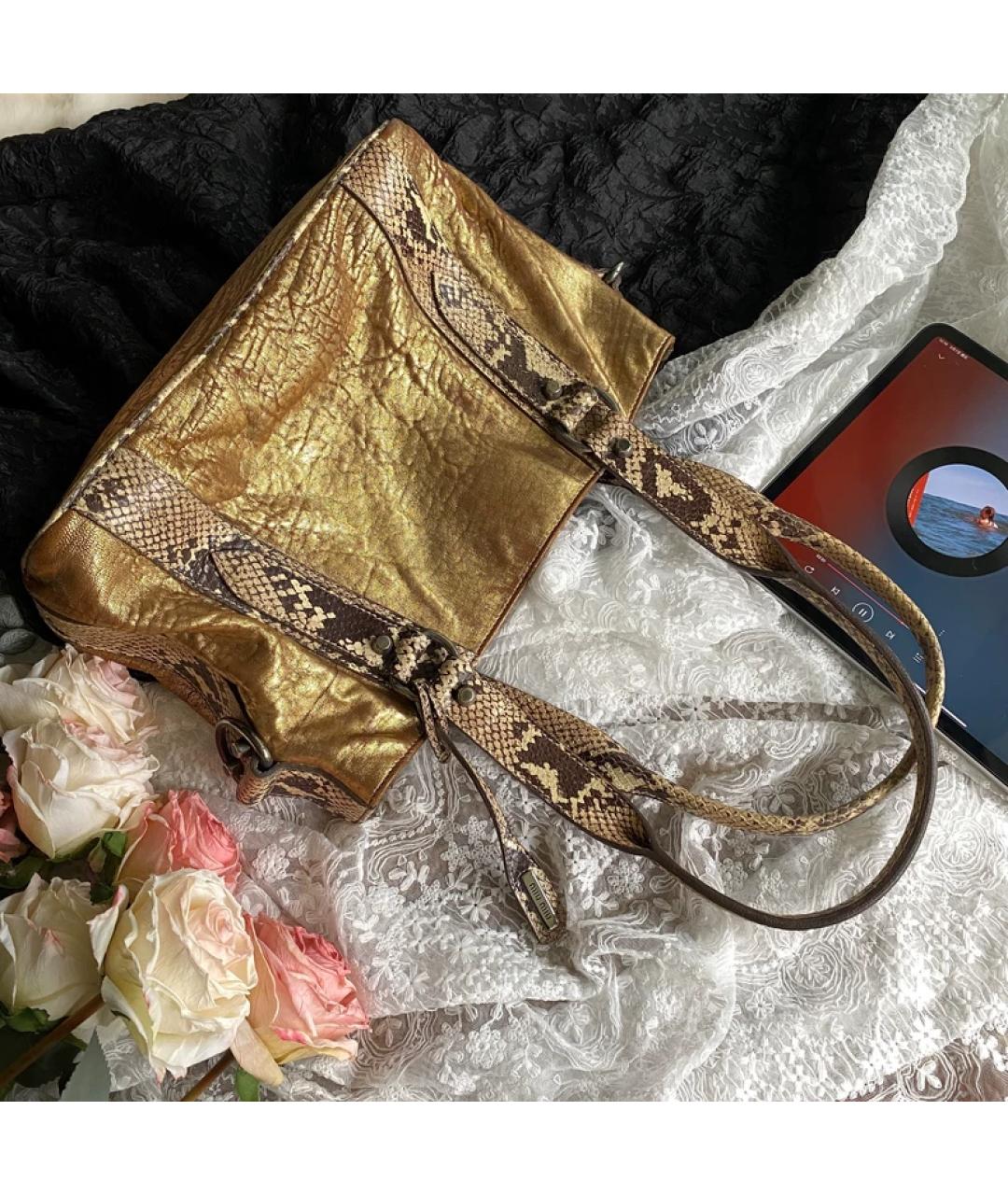 MIU MIU Золотая кожаная сумка тоут, фото 8