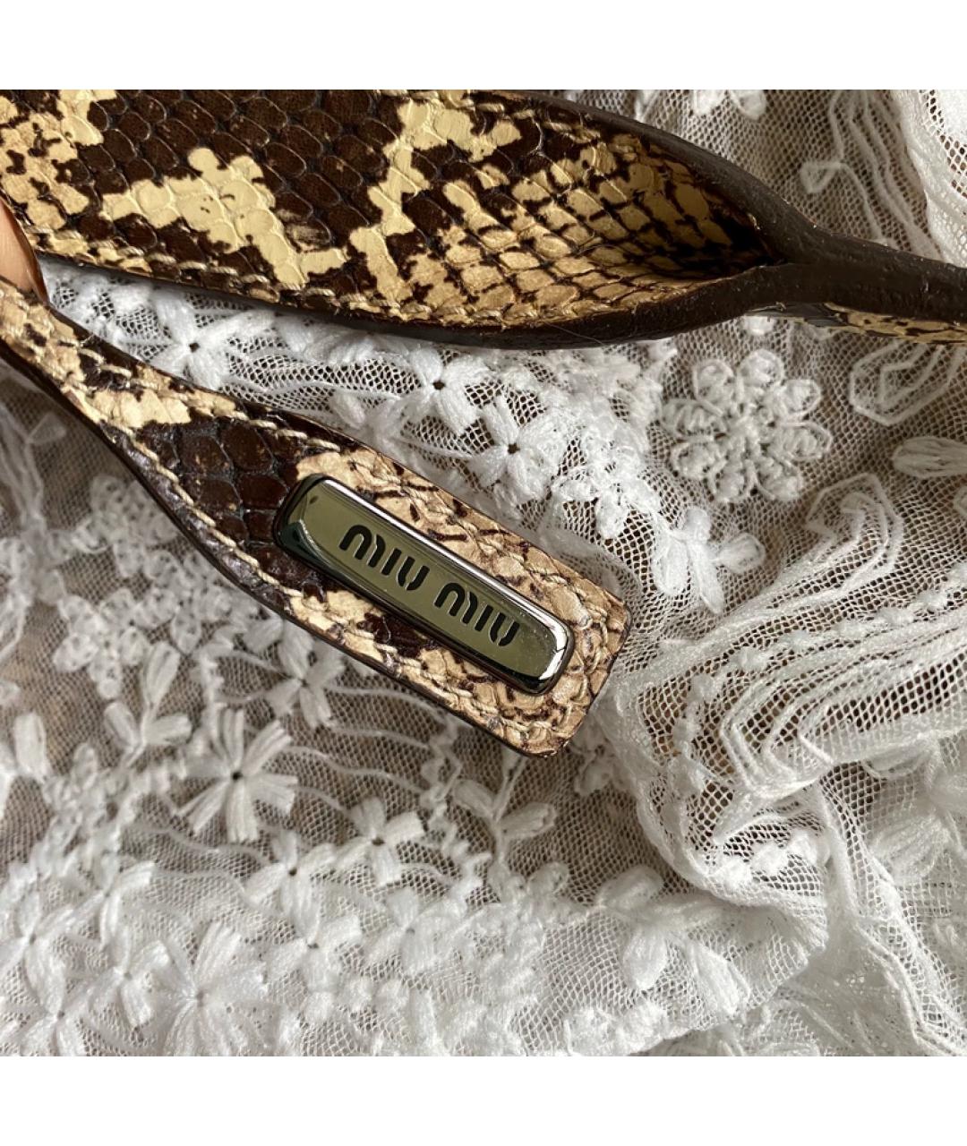 MIU MIU Золотая кожаная сумка тоут, фото 3