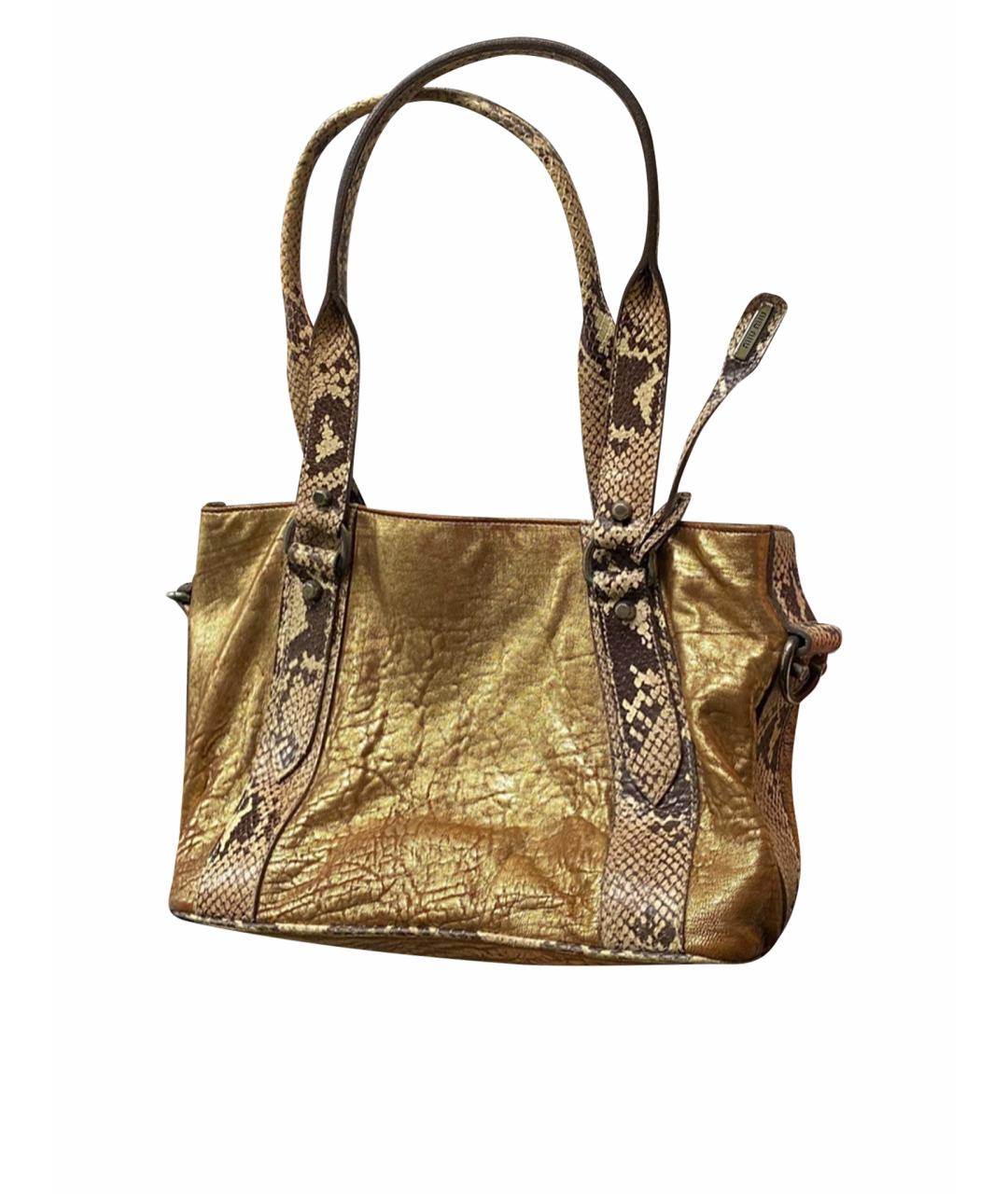 MIU MIU Золотая кожаная сумка тоут, фото 1