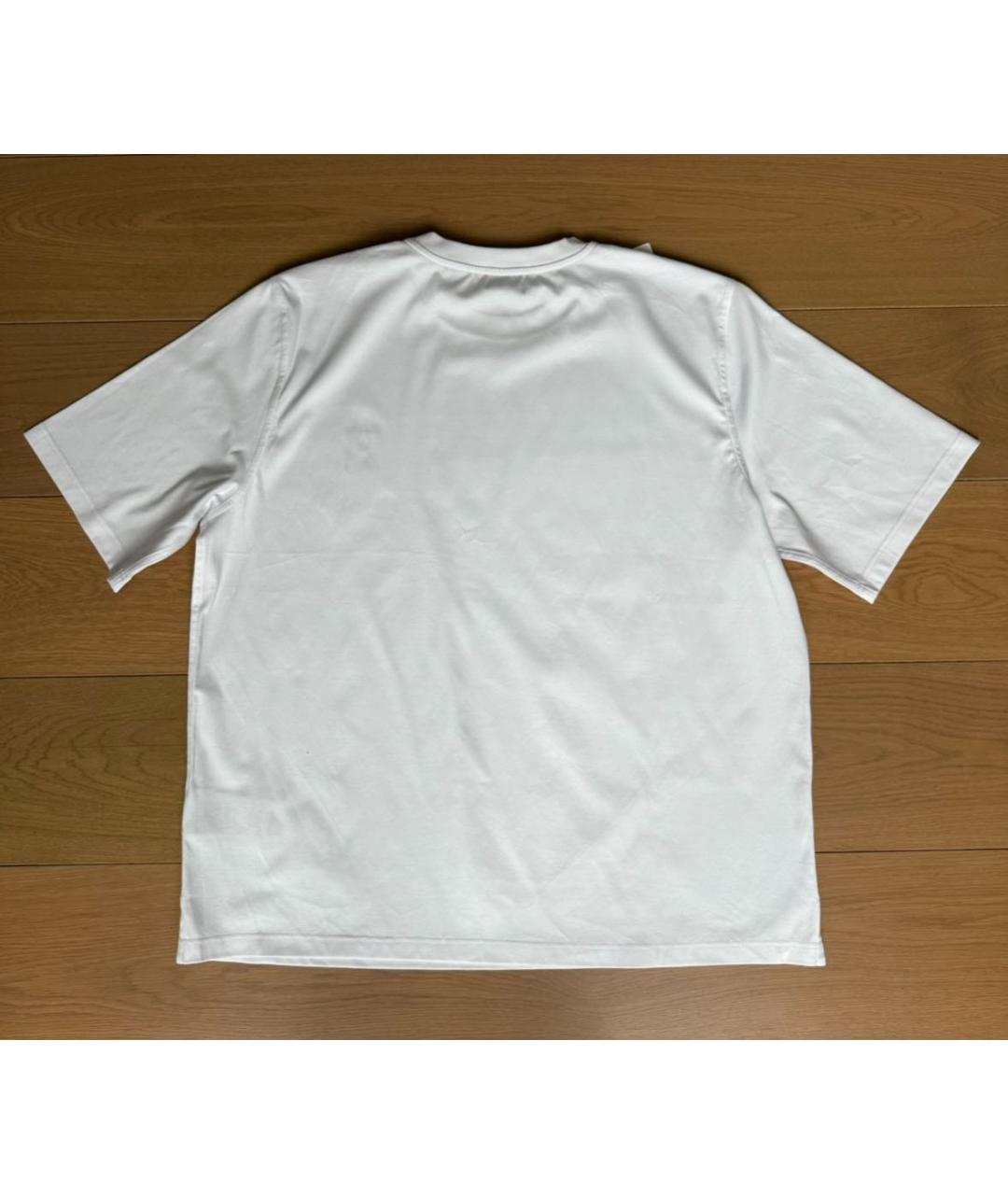 HERMES Белая хлопко-эластановая футболка, фото 2