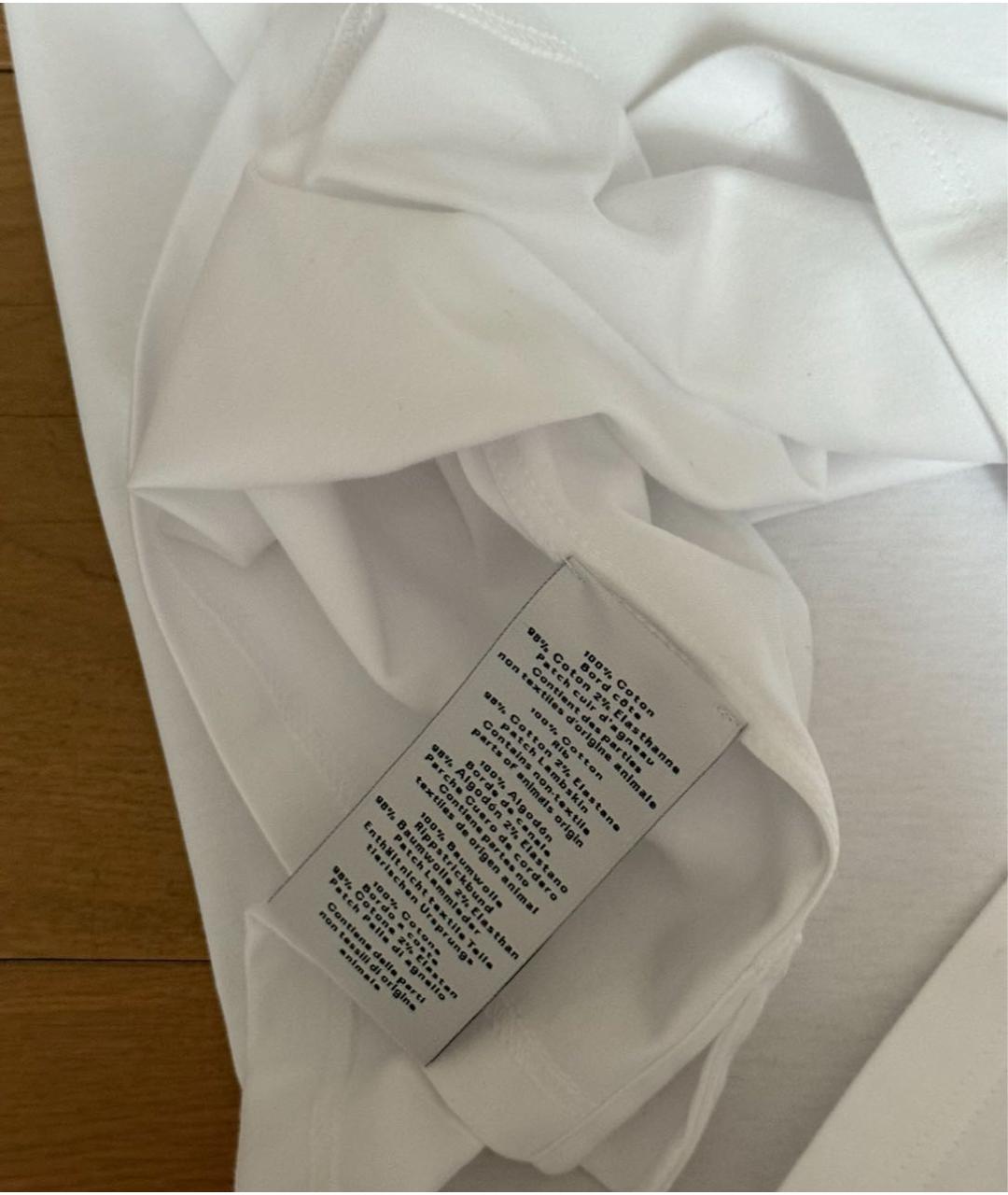 HERMES Белая хлопко-эластановая футболка, фото 6