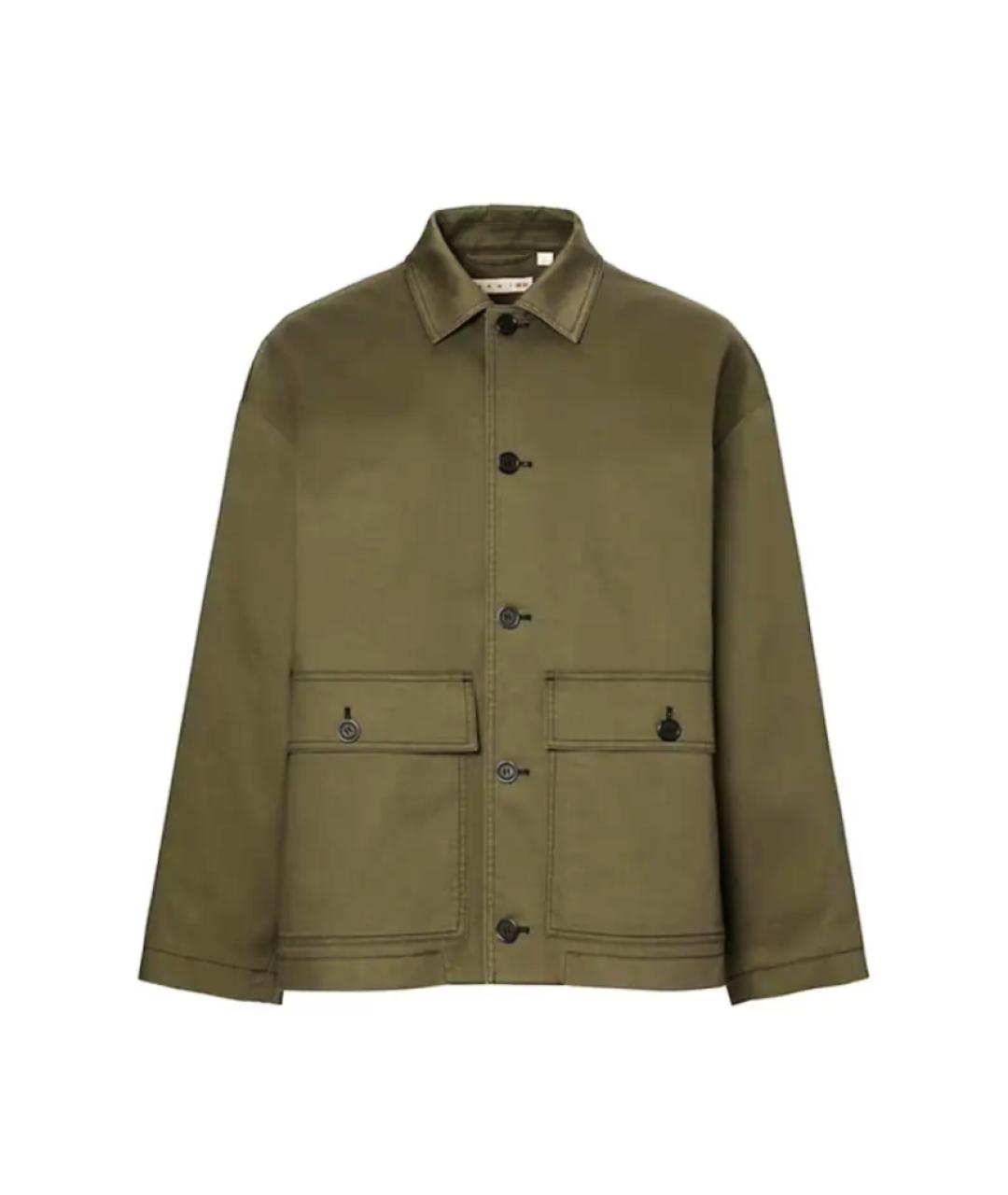 MARNI Хаки хлопковая куртка, фото 10