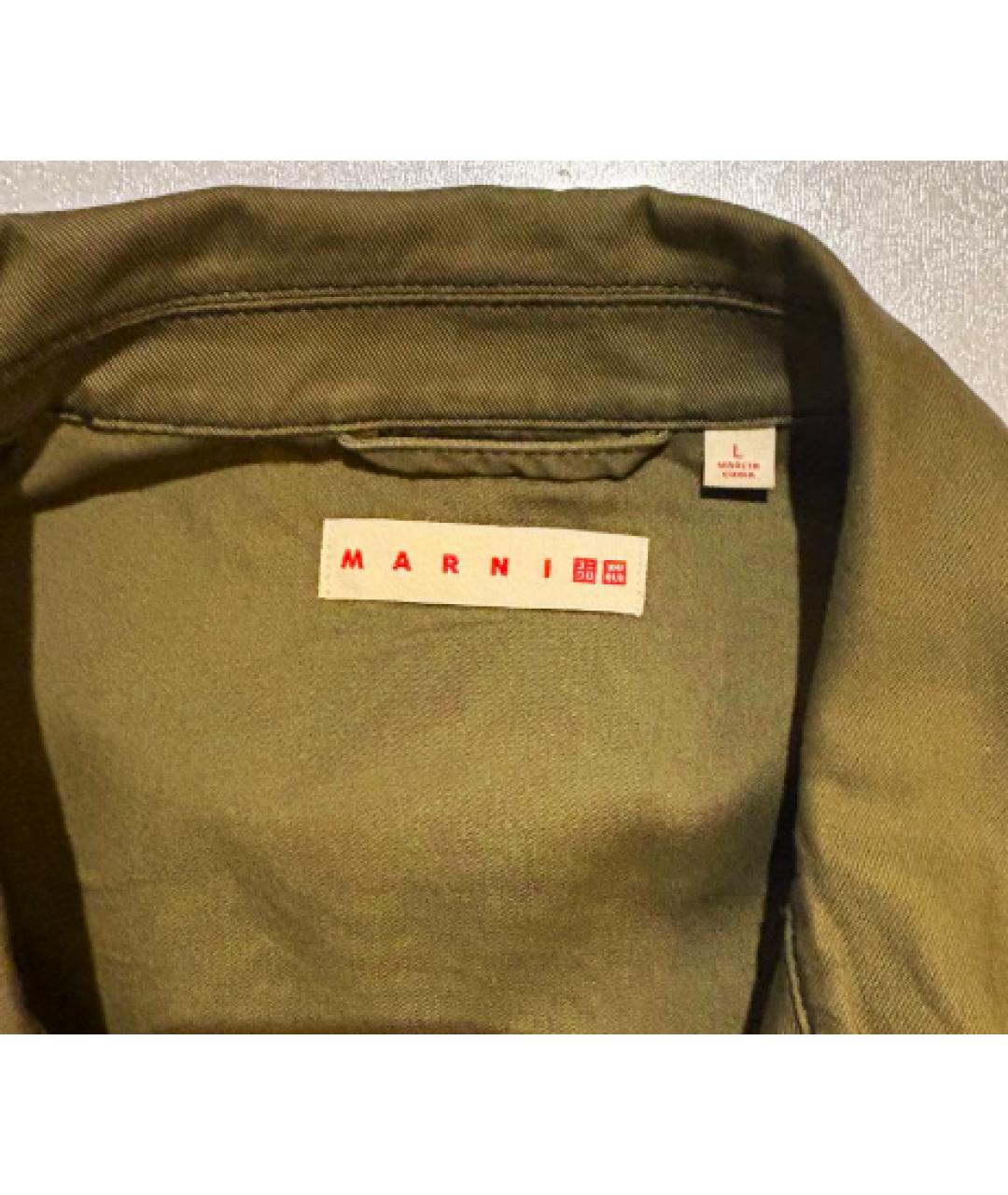 MARNI Хаки хлопковая куртка, фото 9