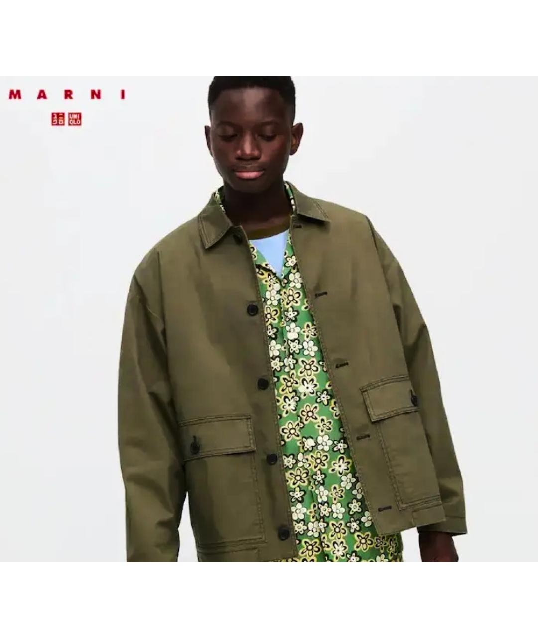 MARNI Хаки хлопковая куртка, фото 2