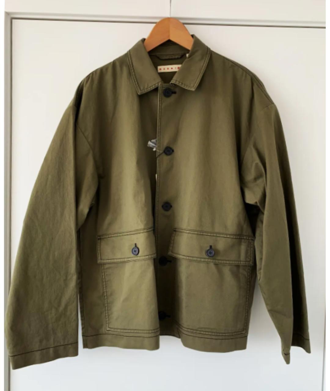 MARNI Хаки хлопковая куртка, фото 6