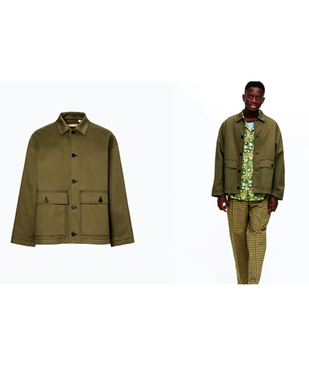 MARNI Хаки хлопковая куртка, фото 3