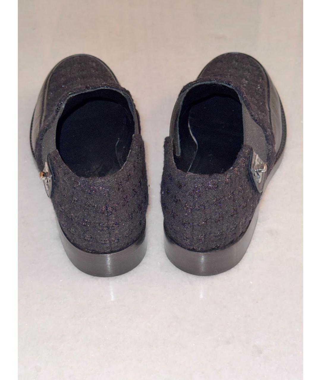 CHANEL Черные кожаные туфли, фото 4