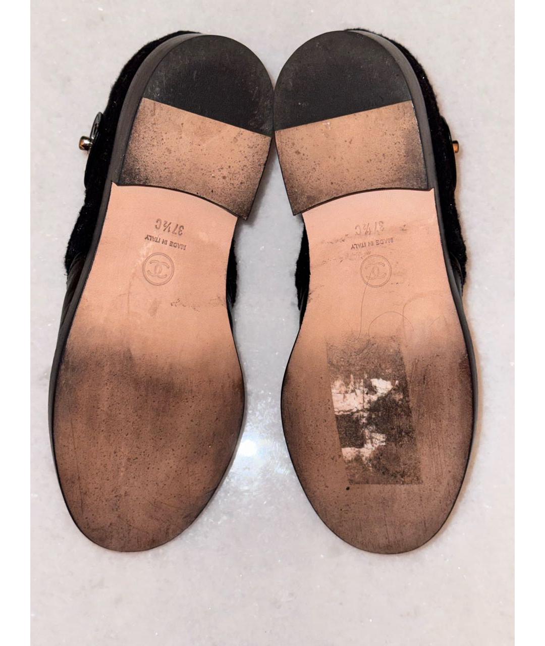 CHANEL Черные кожаные туфли, фото 7