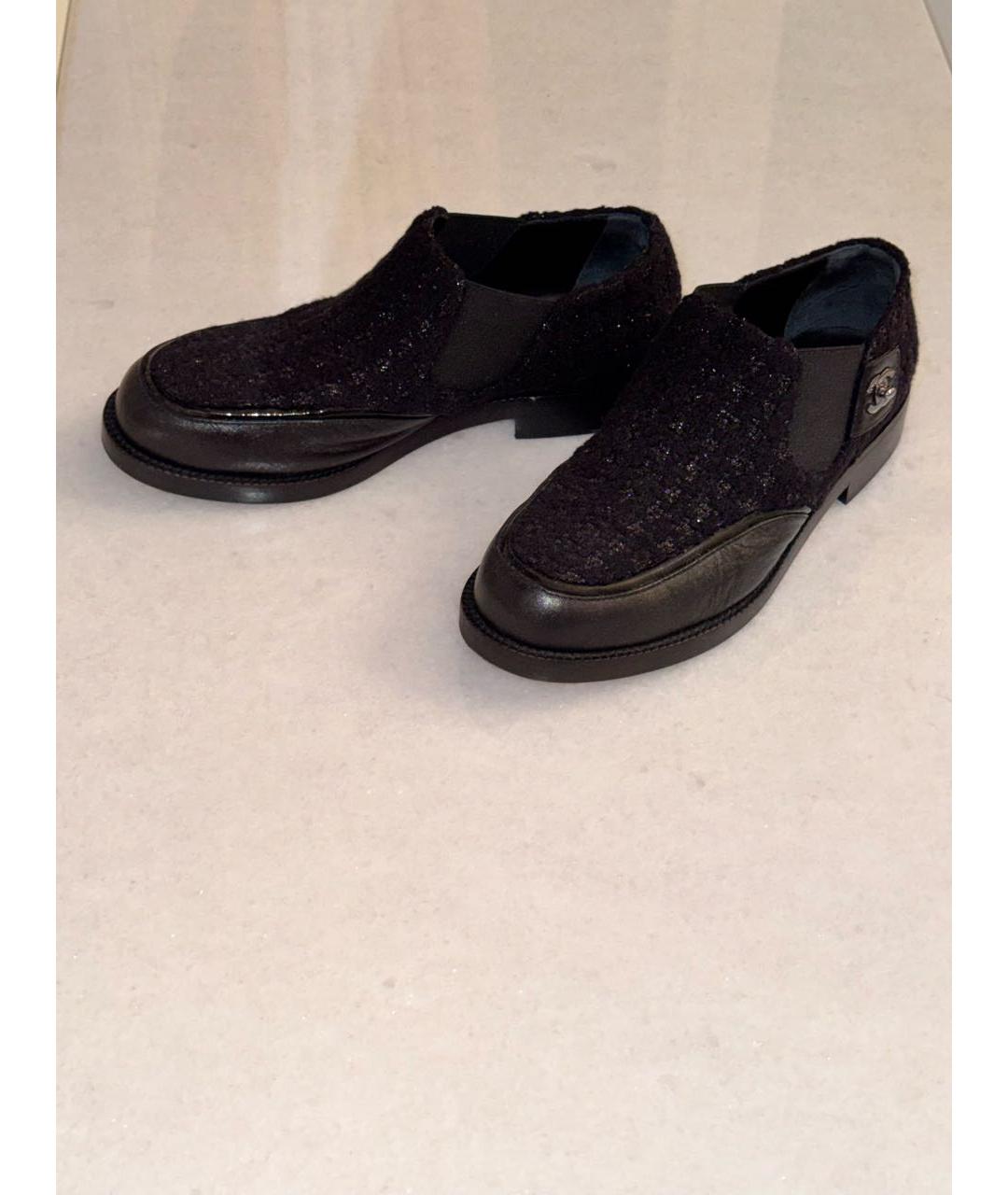 CHANEL Черные кожаные туфли, фото 5