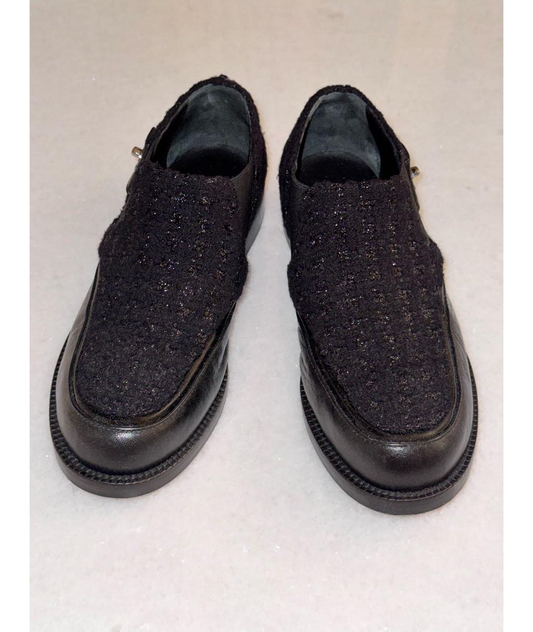 CHANEL Черные кожаные туфли, фото 6