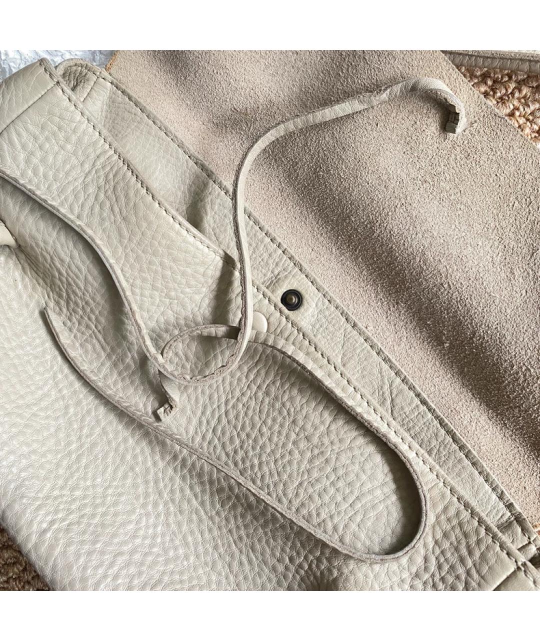 MIU MIU Бежевая кожаная сумка с короткими ручками, фото 4