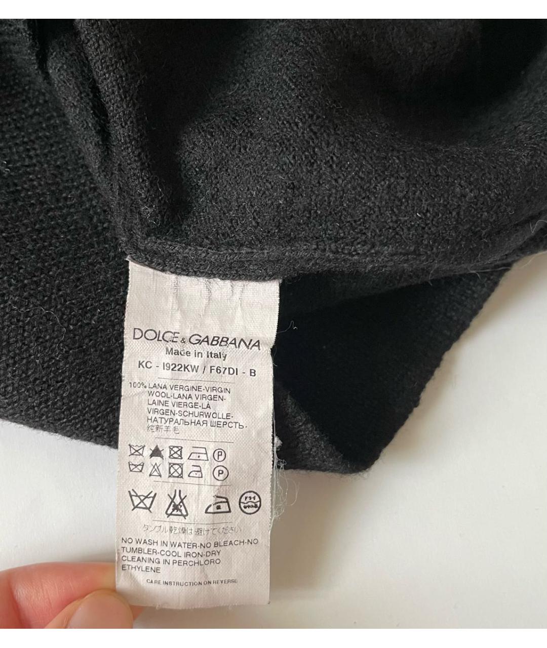 DOLCE&GABBANA Черный шерстяной джемпер / свитер, фото 3