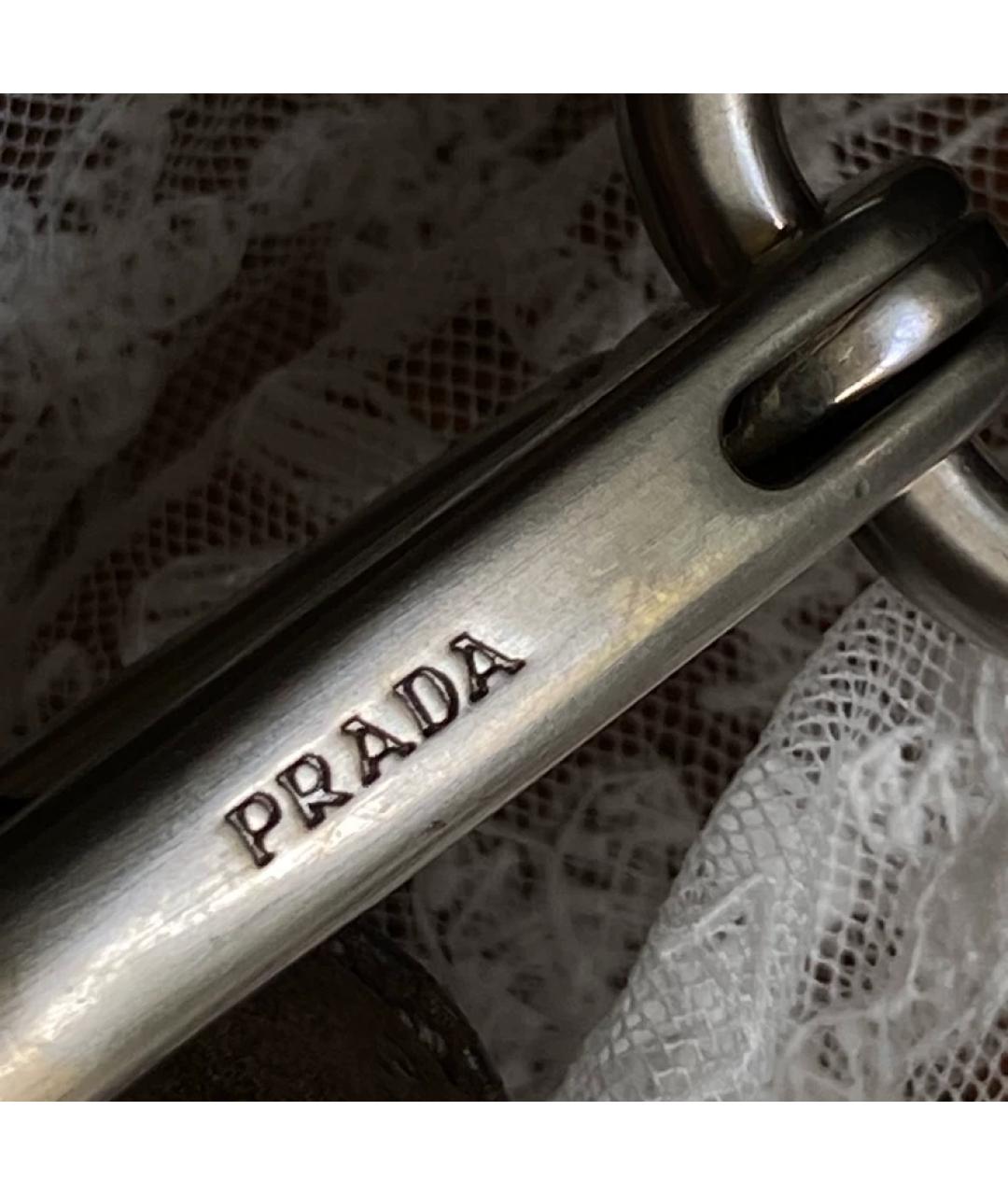 PRADA Коричневая замшевая сумка с короткими ручками, фото 5