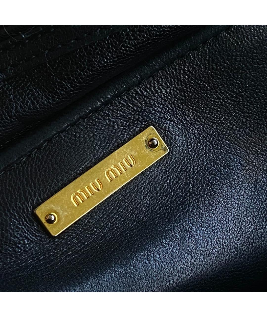 MIU MIU Черная меховая сумка с короткими ручками, фото 5