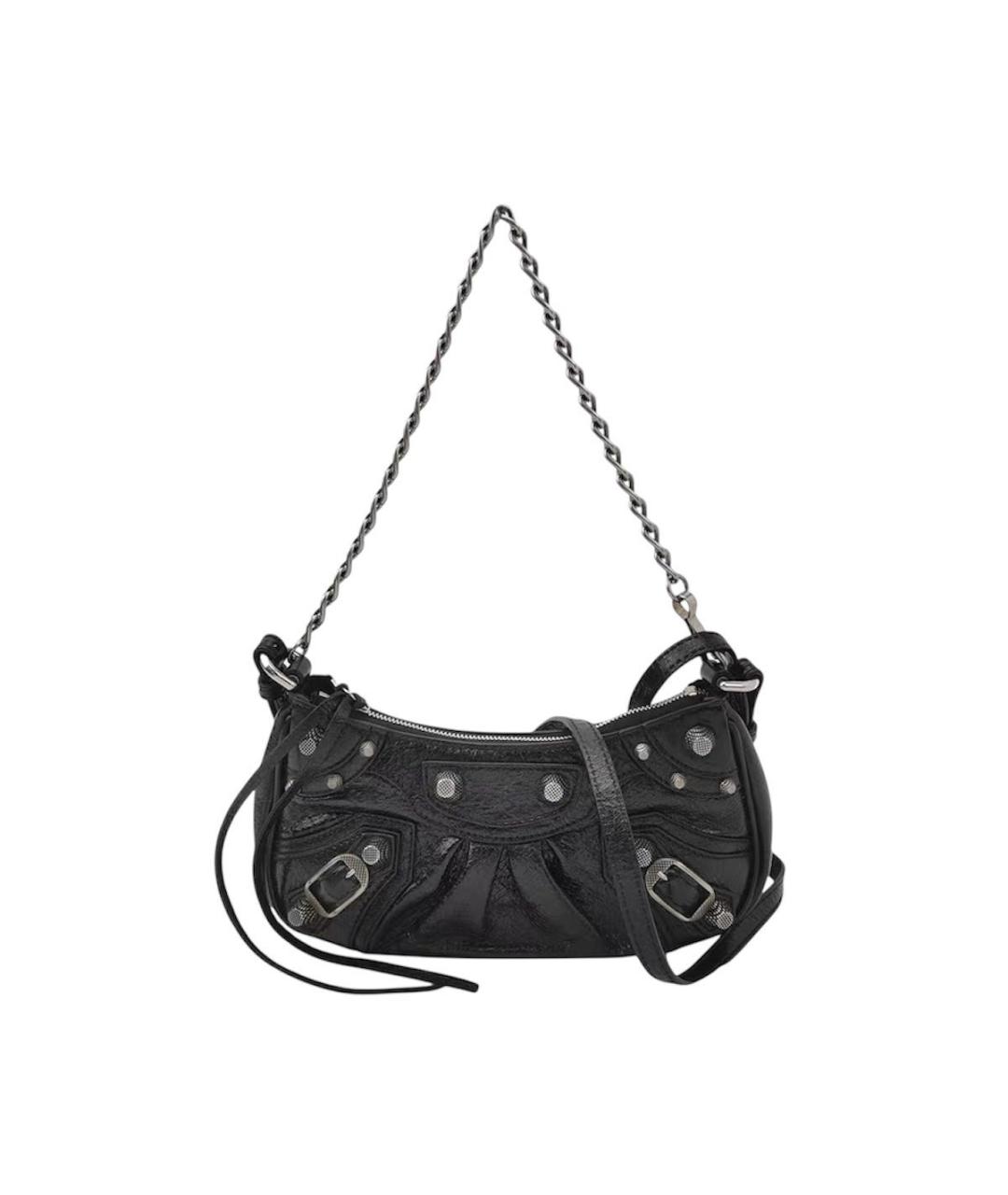 BALENCIAGA Черная кожаная сумка через плечо, фото 1