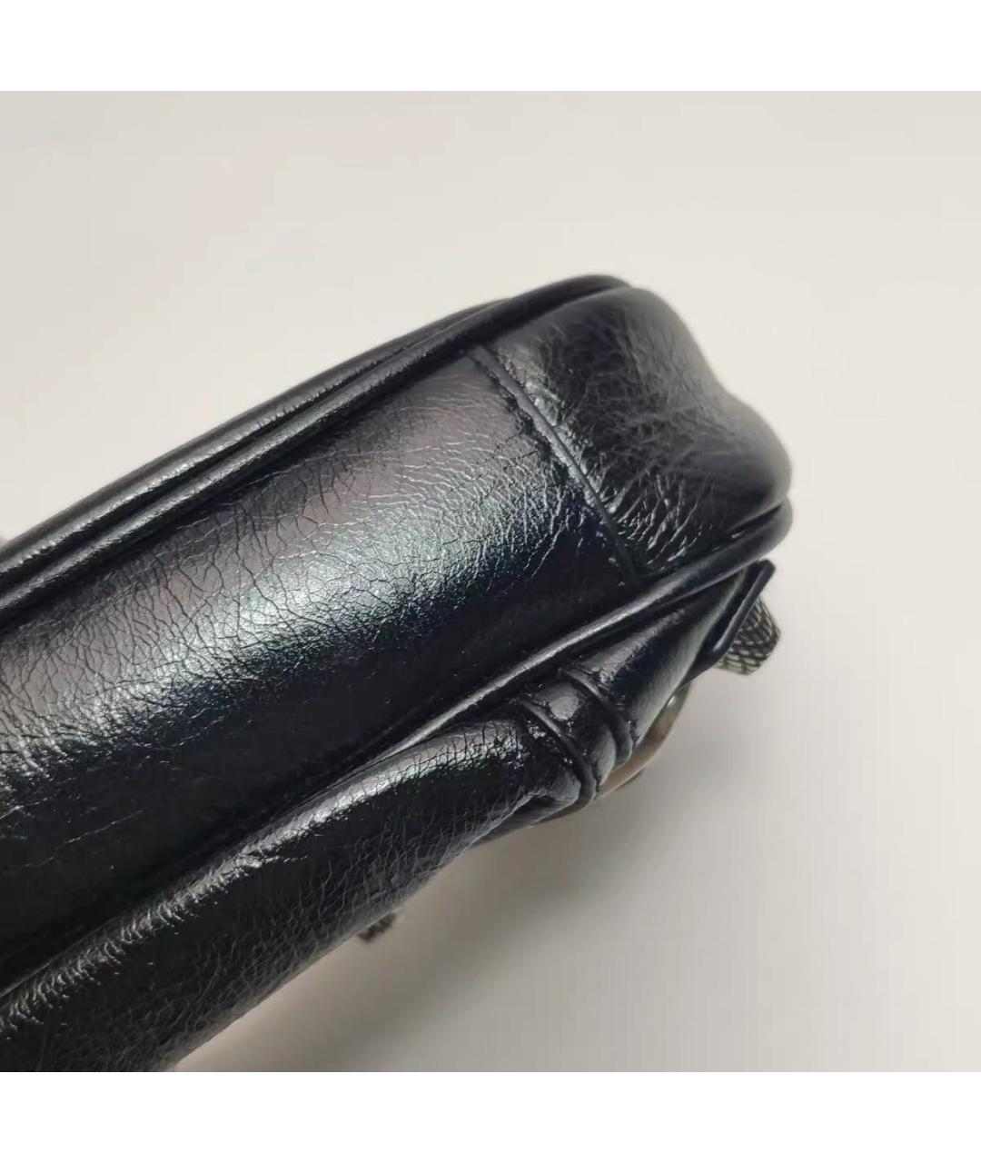 BALENCIAGA Черная кожаная сумка через плечо, фото 8