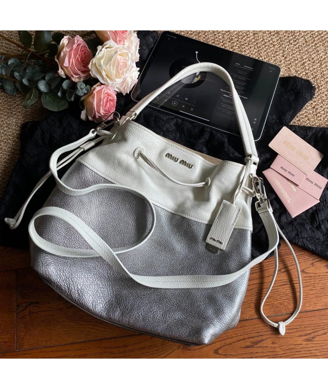 MIU MIU Кожаная сумка с короткими ручками, фото 7