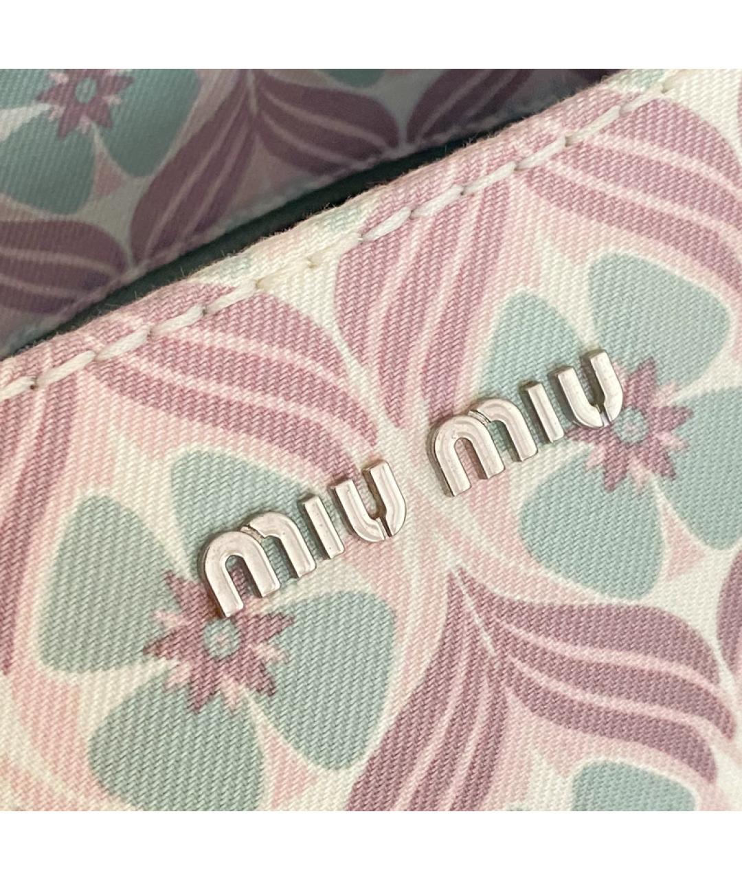 MIU MIU Розовая тканевая сумка с короткими ручками, фото 2