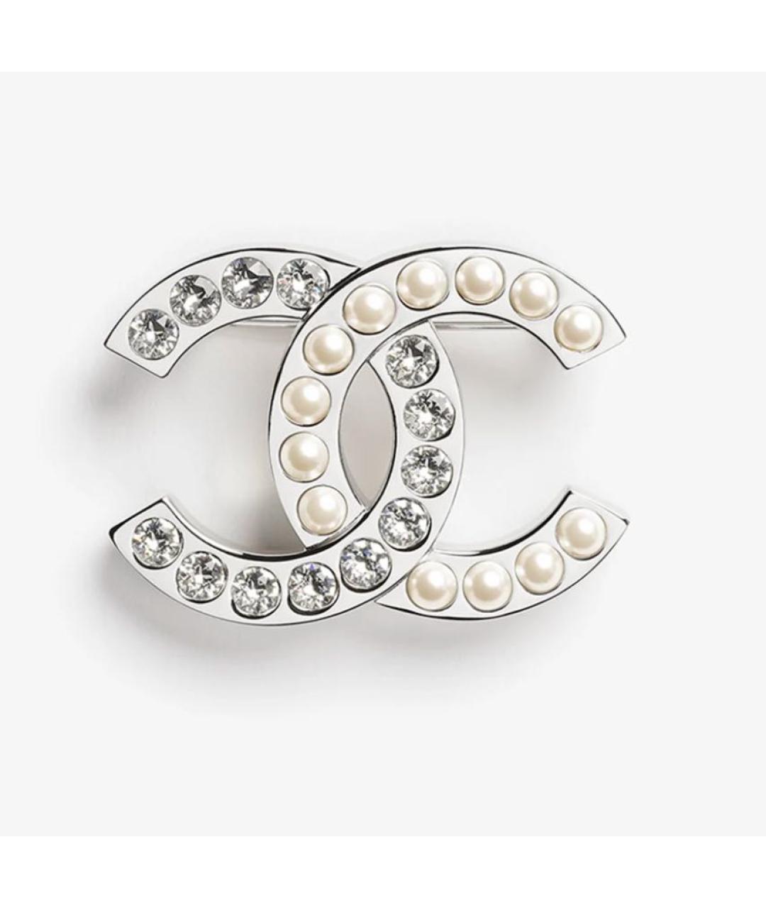 CHANEL Серебряная металлическая булавка / брошь, фото 5