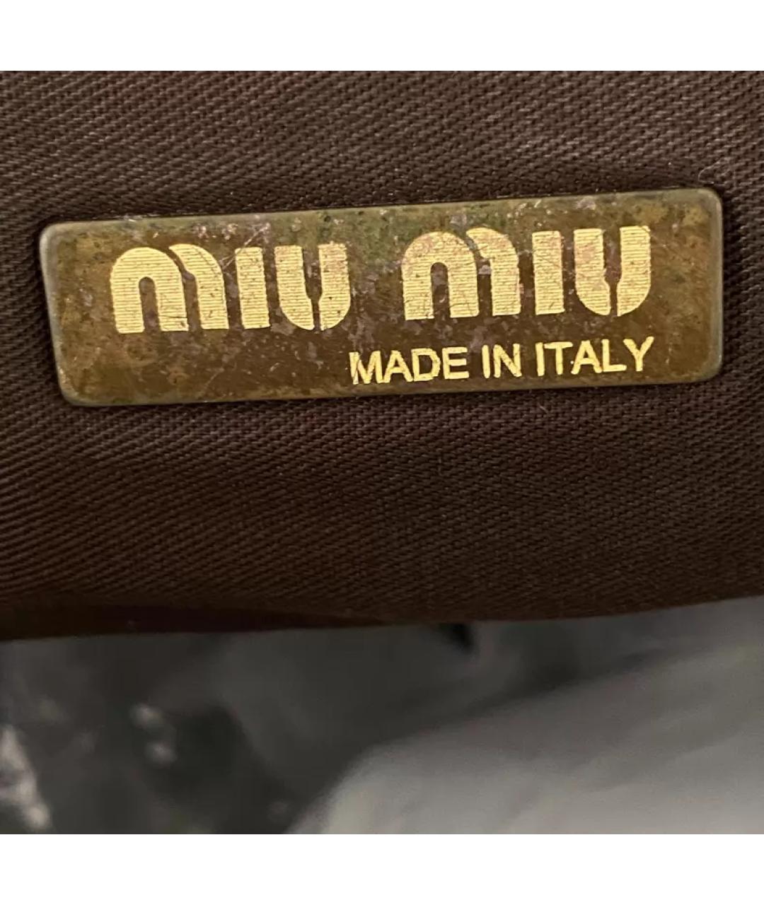 MIU MIU Коричневая кожаная сумка с короткими ручками, фото 5