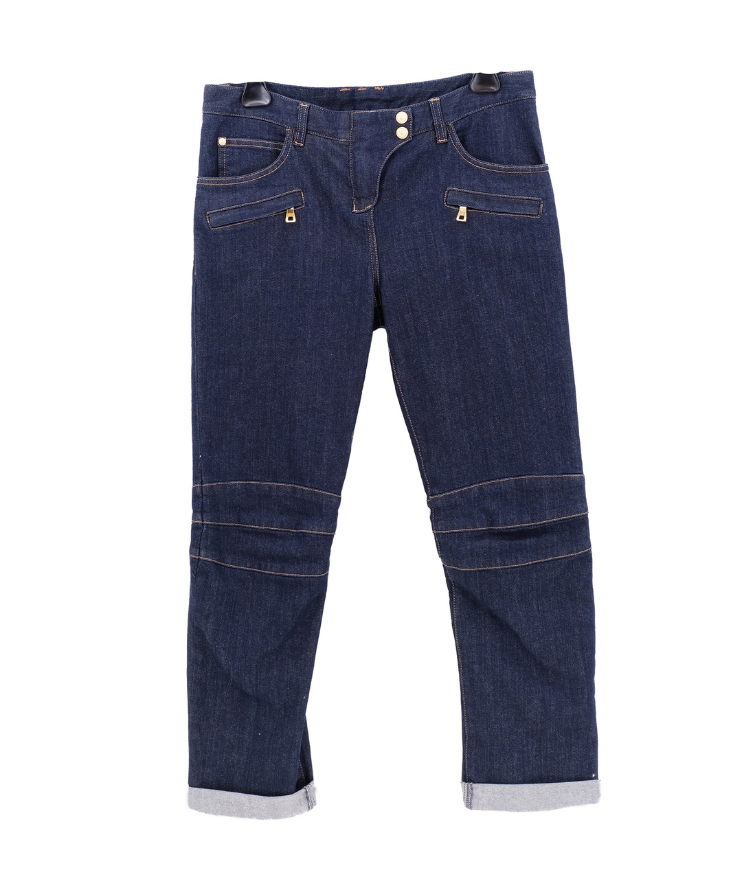 BALMAIN Синие хлопко-эластановые джинсы слим, фото 1