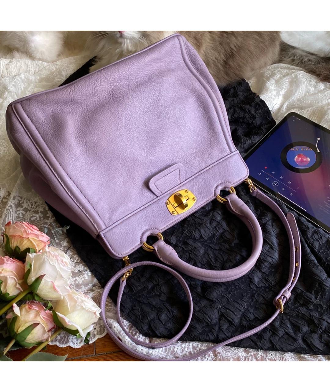 MIU MIU Фиолетовая кожаная сумка с короткими ручками, фото 7