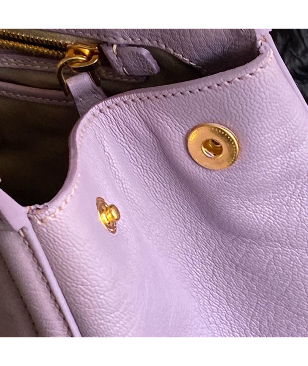 MIU MIU Фиолетовая кожаная сумка с короткими ручками, фото 3