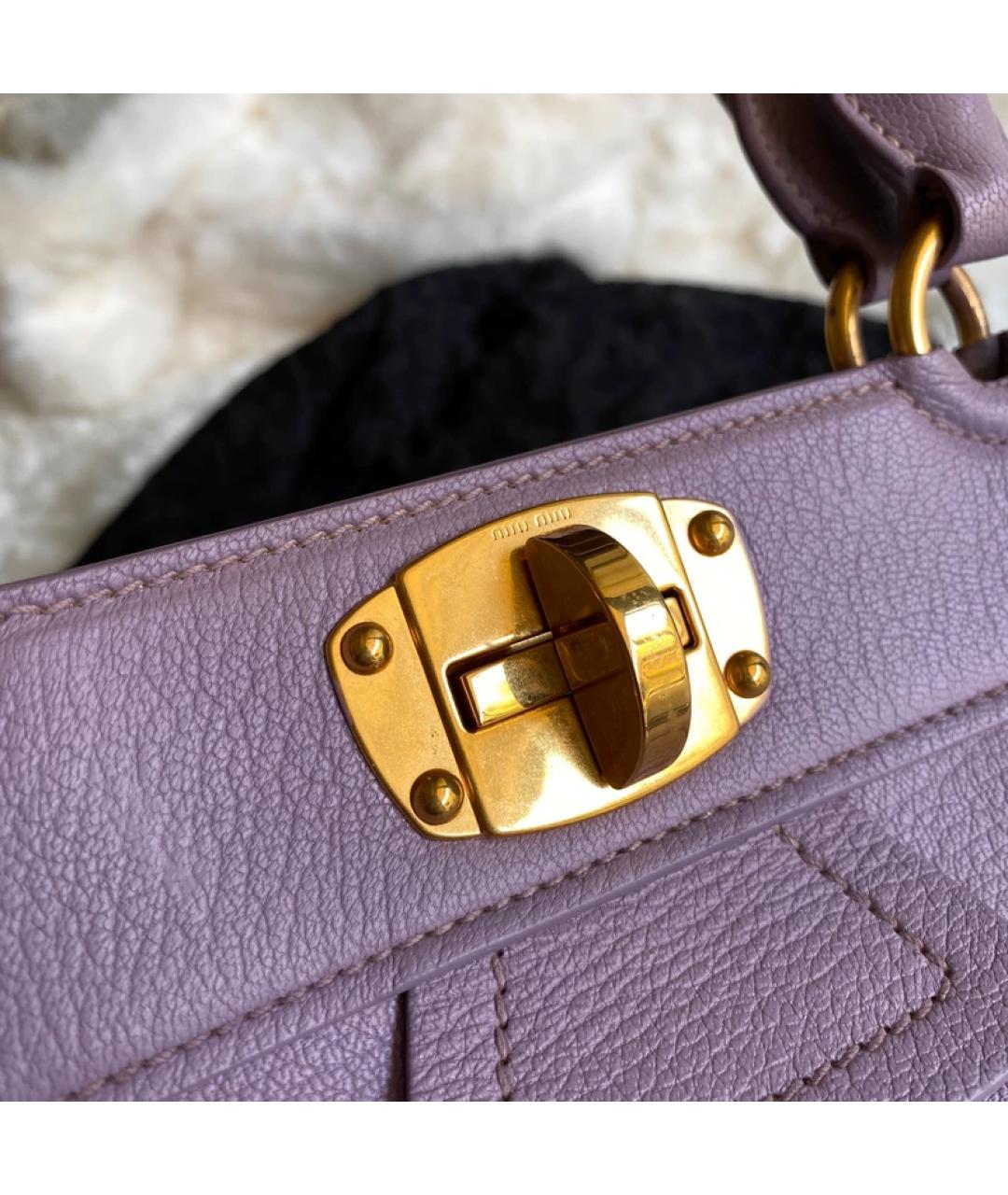 MIU MIU Фиолетовая кожаная сумка с короткими ручками, фото 2