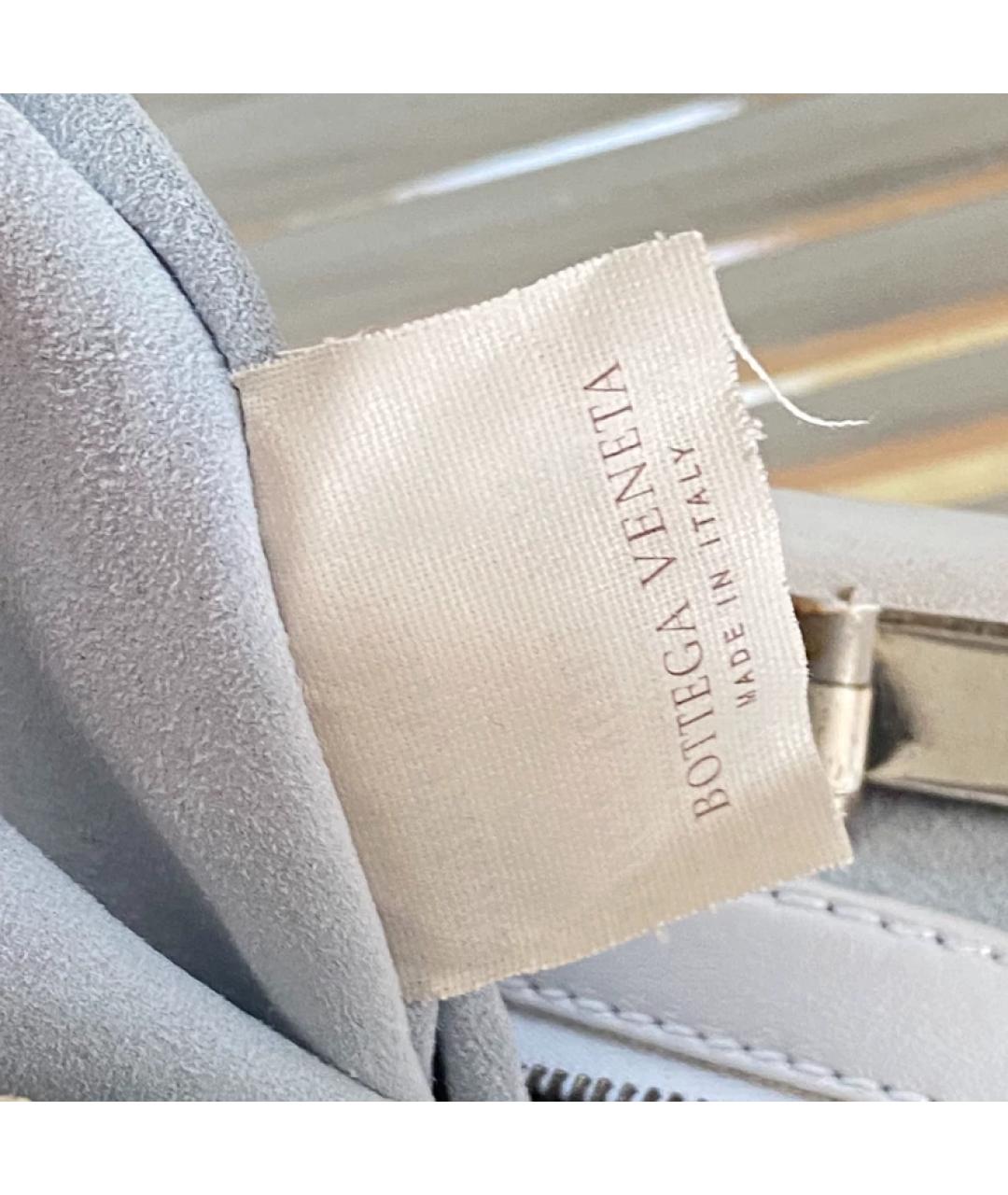 BOTTEGA VENETA Бежевая бархатная сумка с короткими ручками, фото 4