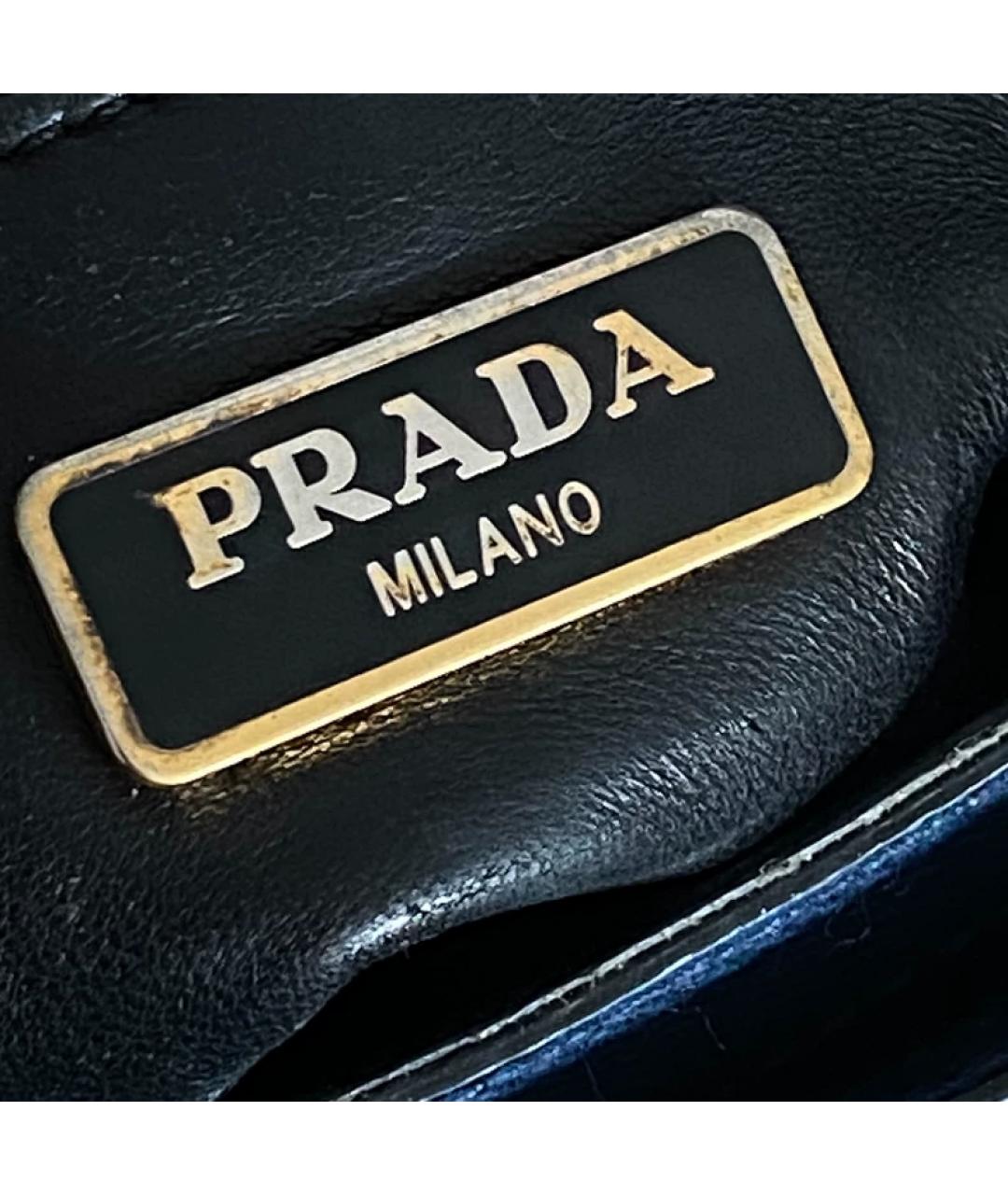 PRADA Синяя кожаная сумка через плечо, фото 5