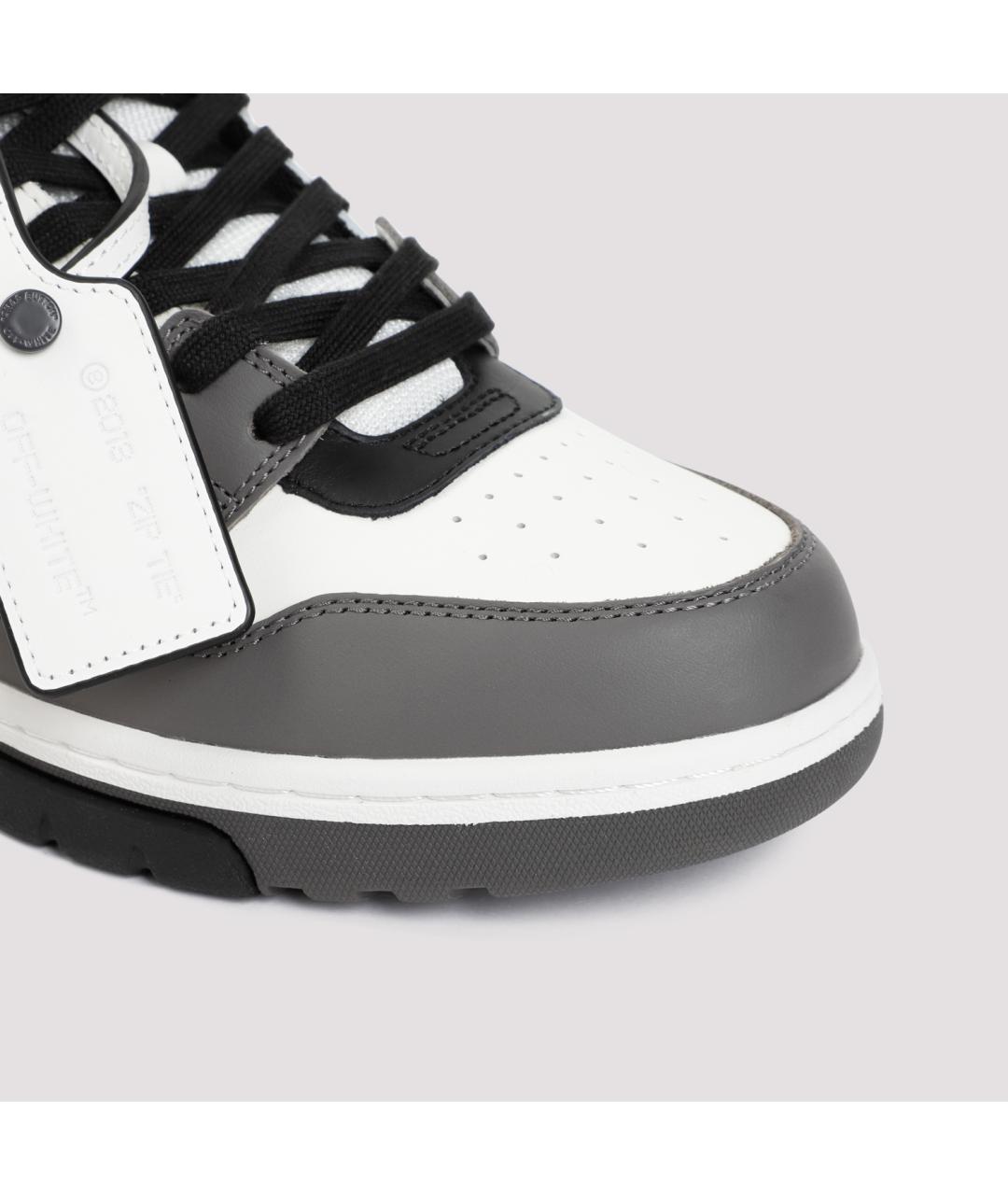 OFF-WHITE Серые кожаные низкие кроссовки / кеды, фото 5