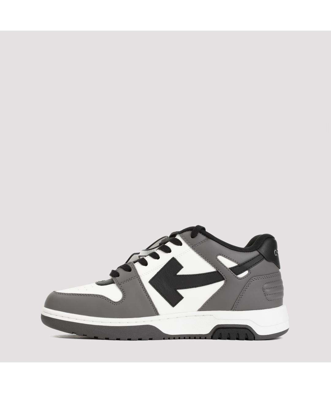 OFF-WHITE Серые кожаные низкие кроссовки / кеды, фото 3