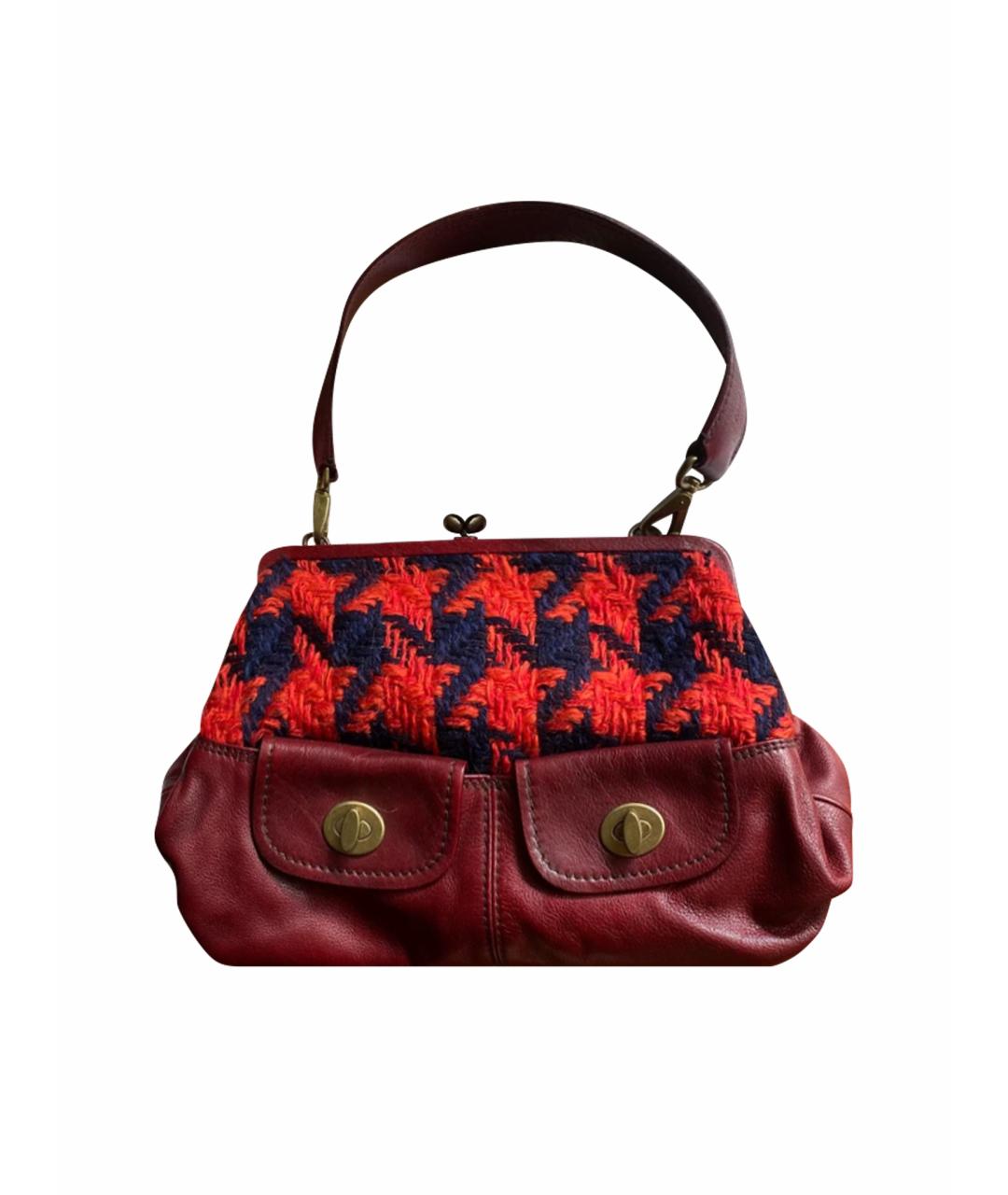 MIU MIU Бордовая кожаная сумка с короткими ручками, фото 1