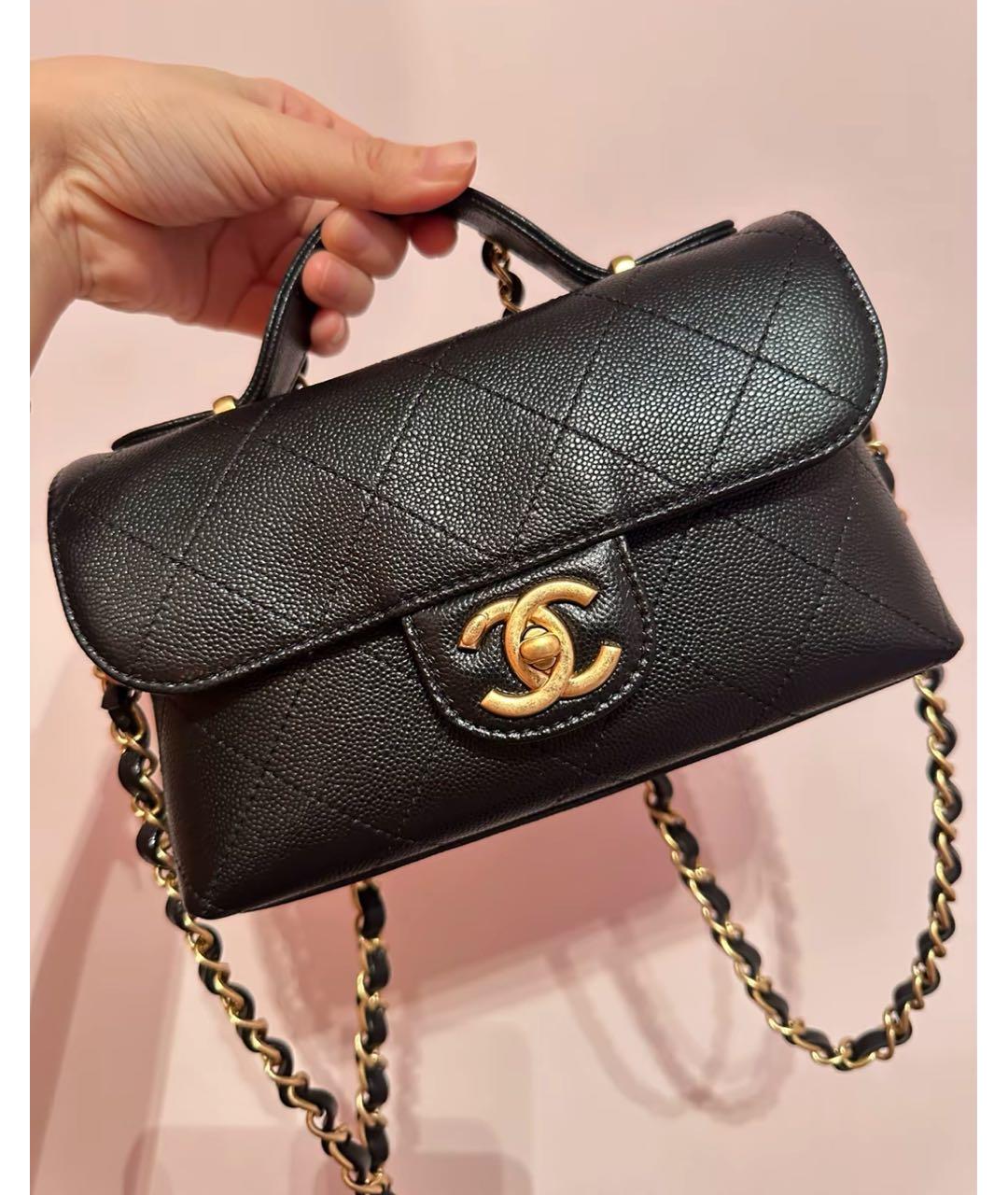 CHANEL Черная кожаная сумка через плечо, фото 4