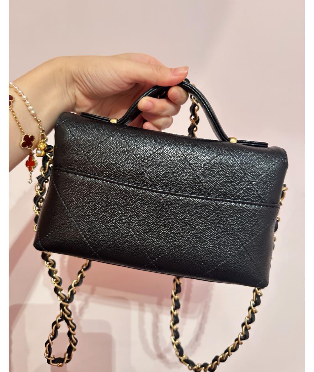 CHANEL Черная кожаная сумка через плечо, фото 5