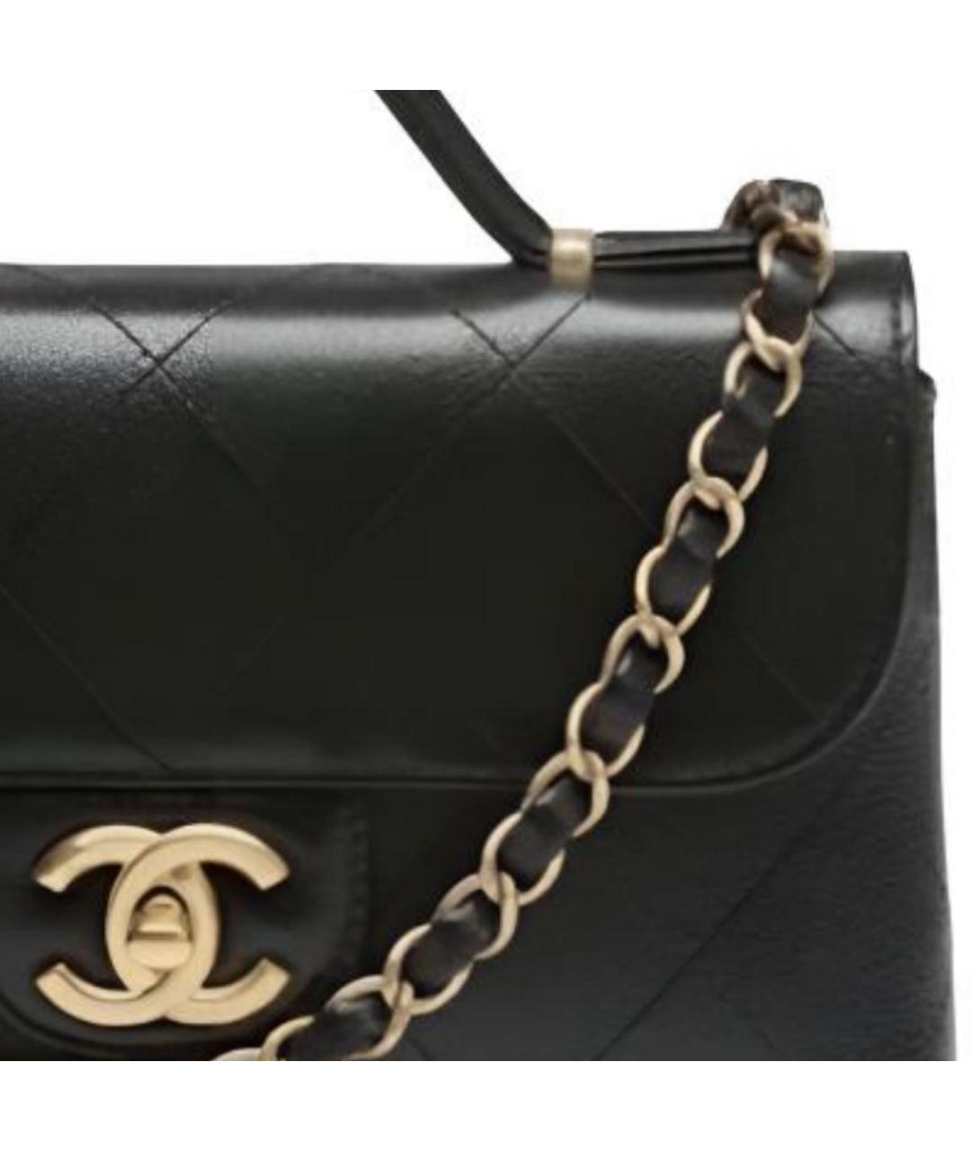 CHANEL Черная кожаная сумка через плечо, фото 3