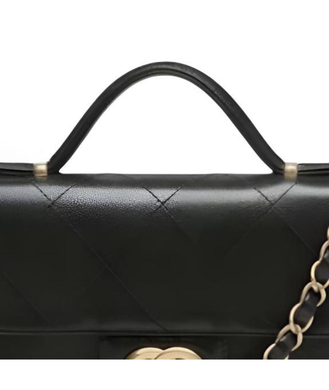 CHANEL Черная кожаная сумка через плечо, фото 2