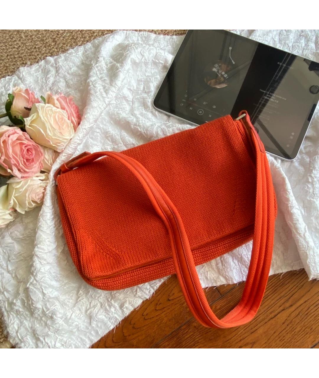 PRADA Оранжевая шерстяная сумка через плечо, фото 10
