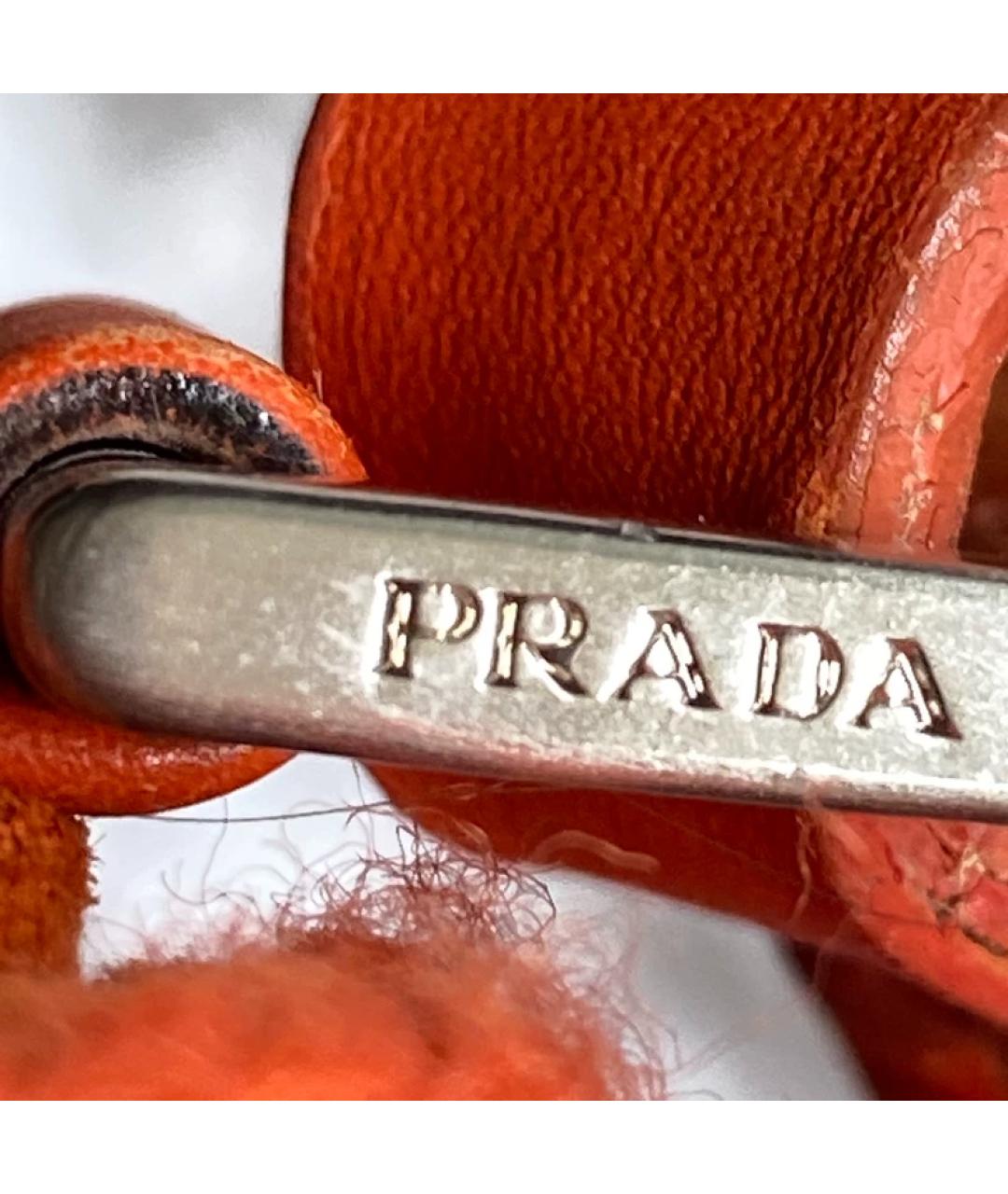 PRADA Оранжевая шерстяная сумка через плечо, фото 3