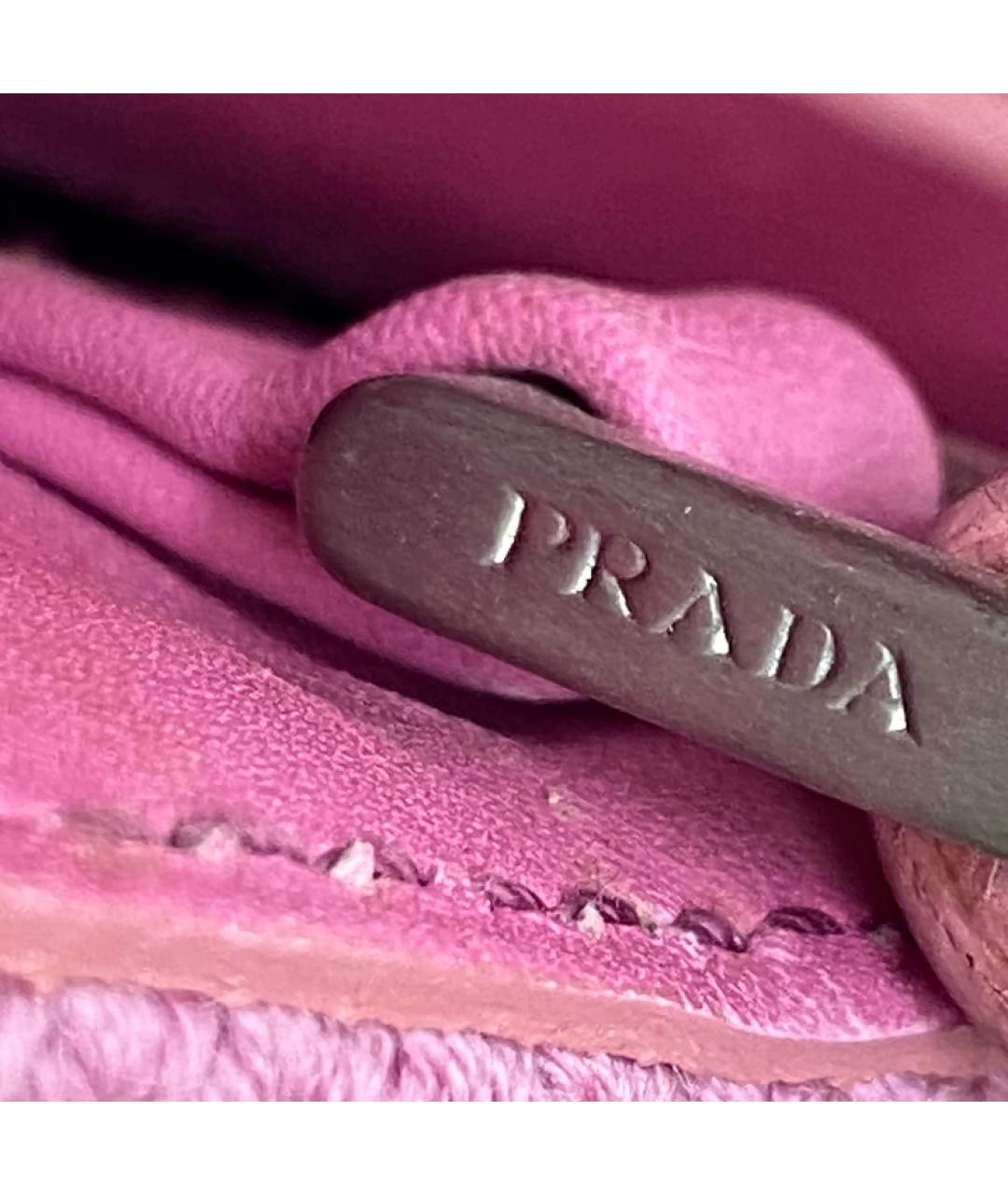 PRADA Розовая шерстяная сумка тоут, фото 4